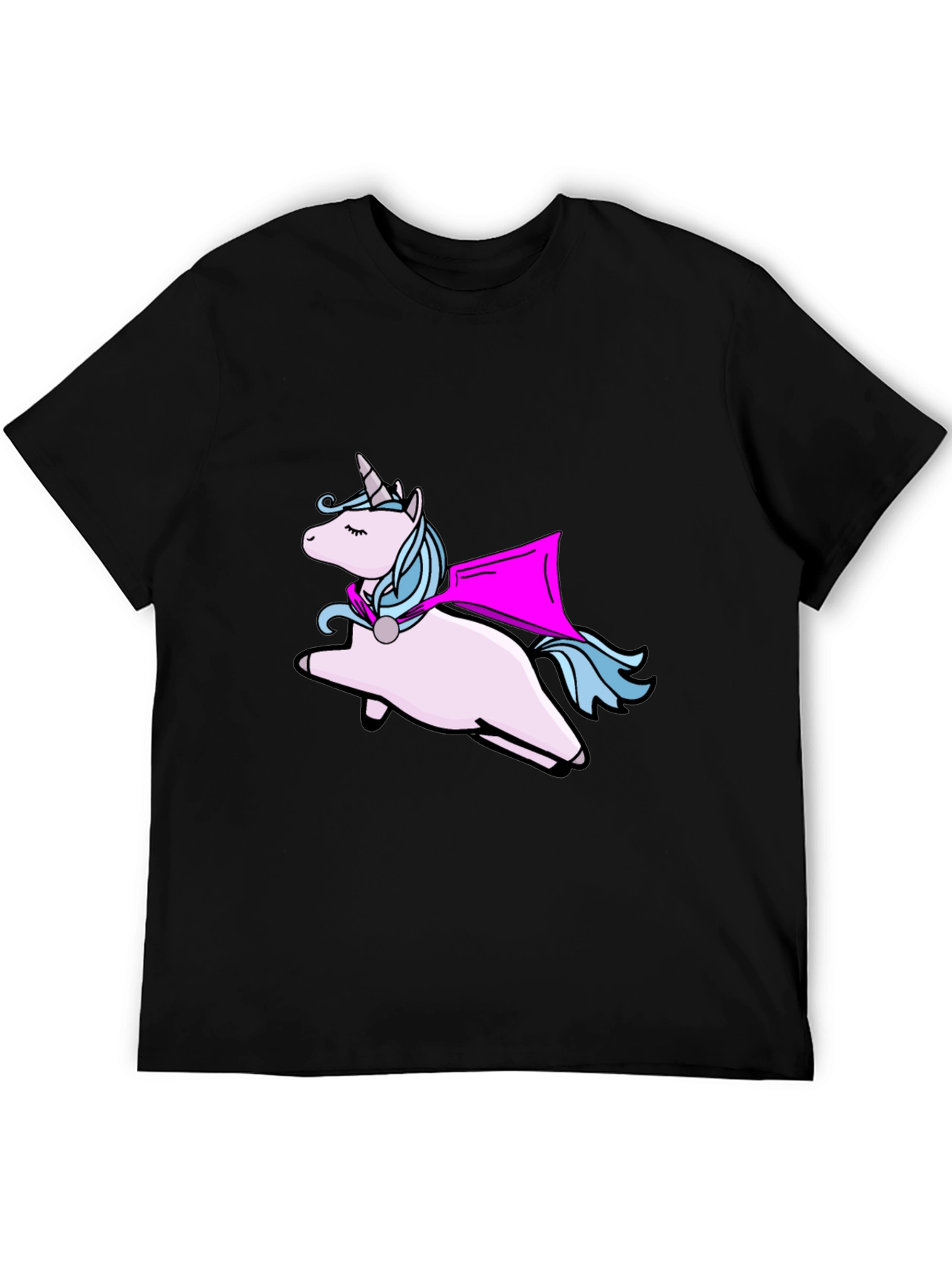 Unicorn Superhero Black T-Shirt