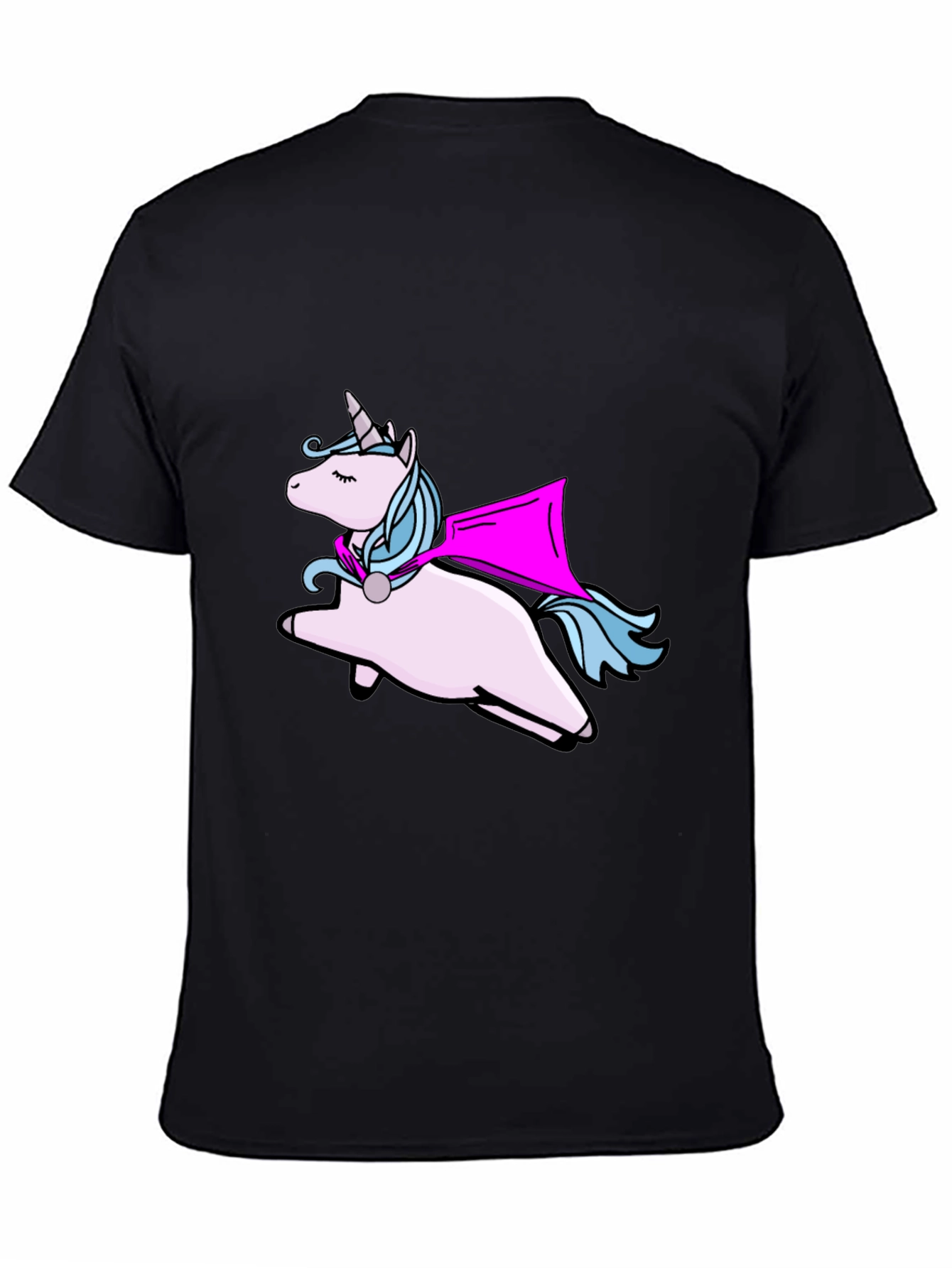 Unicorn Superhero Black T-Shirt