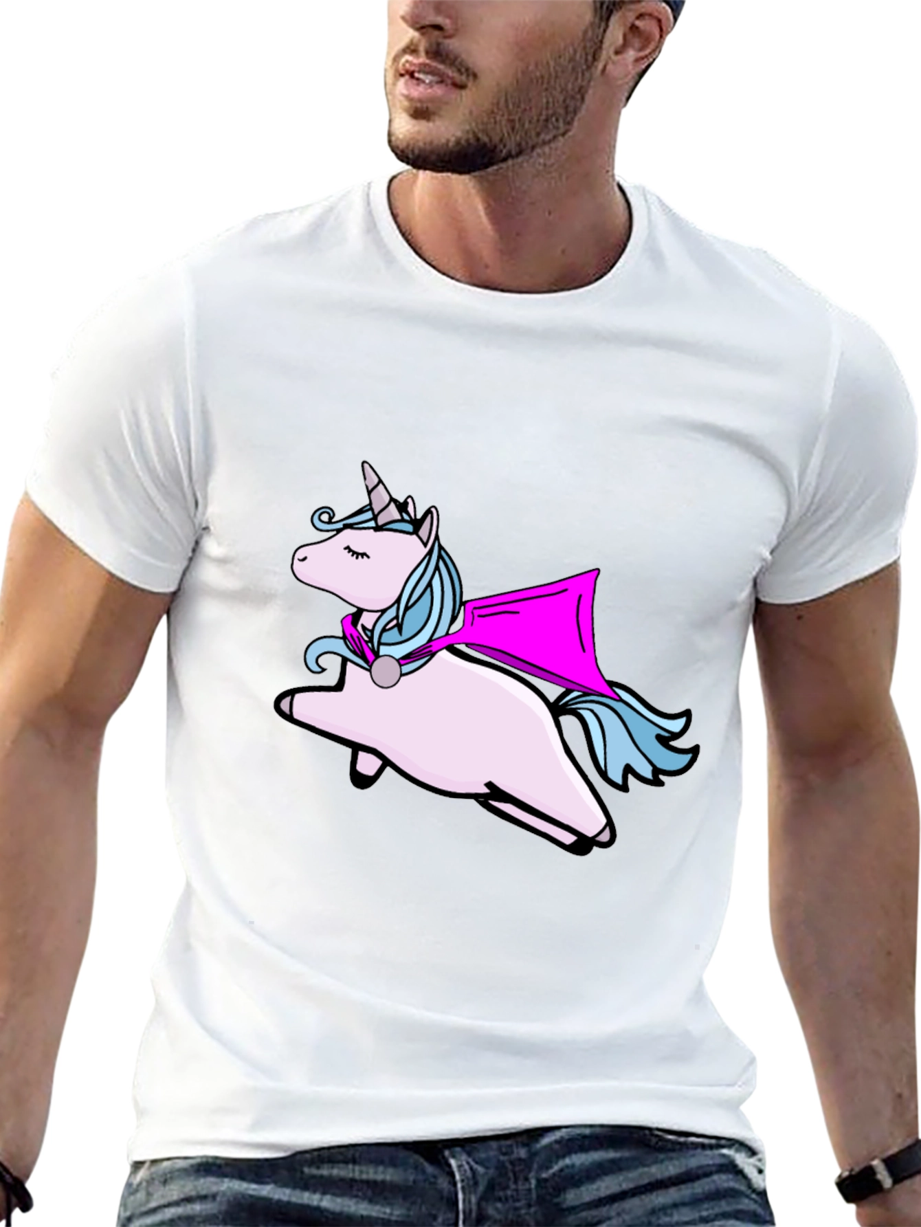 Unicorn Superhero Black T-Shirt