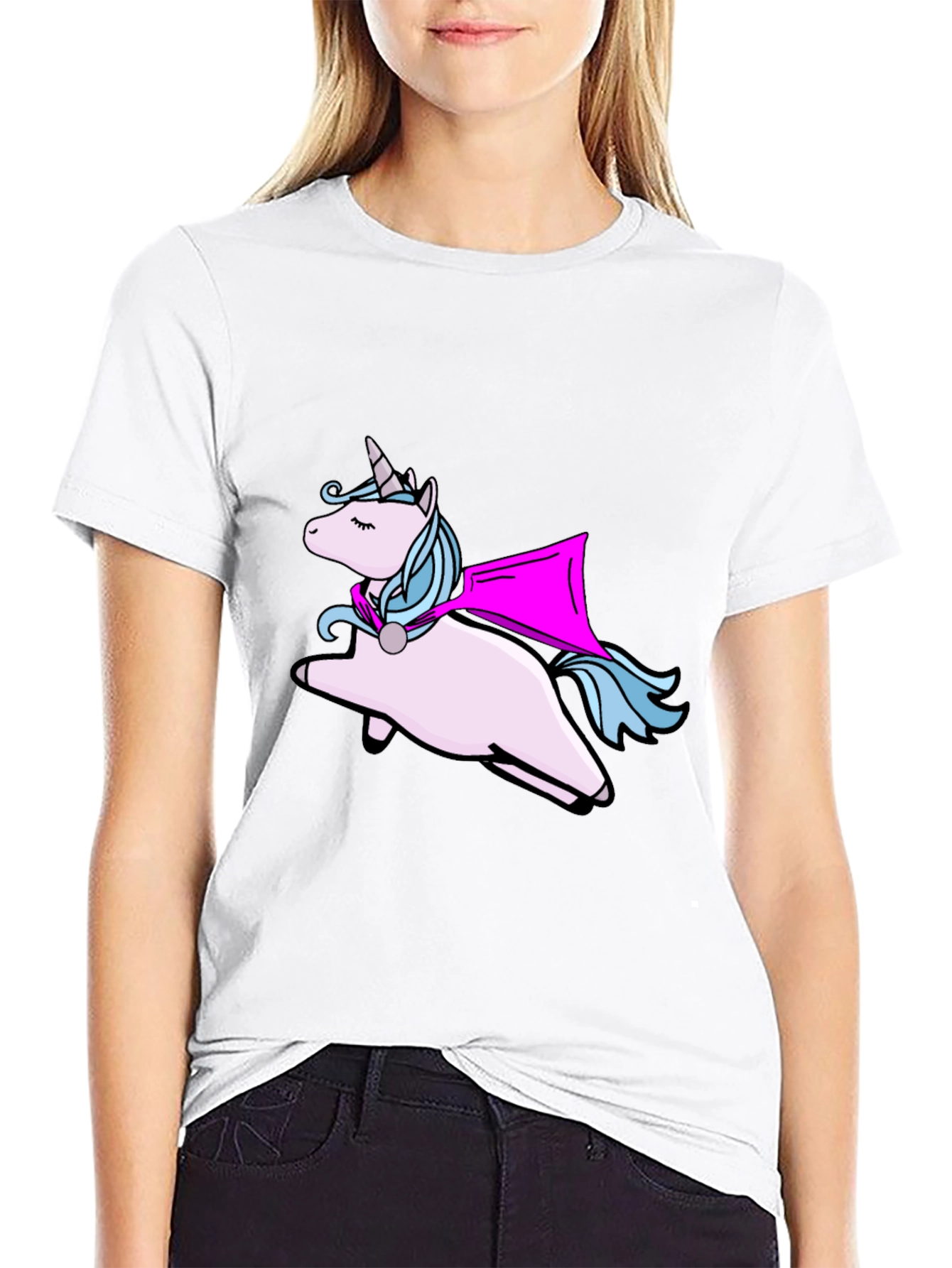 Unicorn Superhero Black T-Shirt