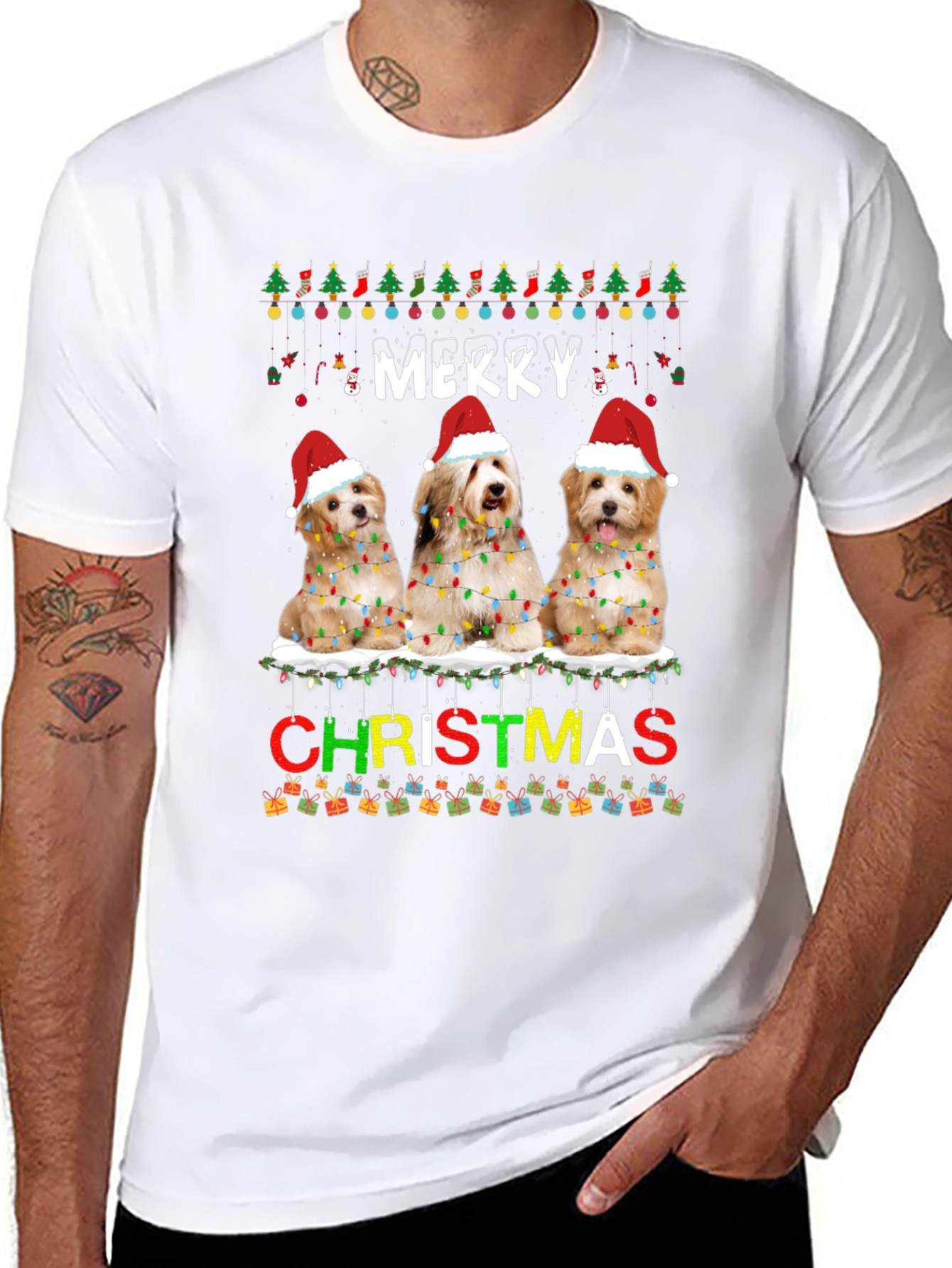 Merry Christmas Dogs Unisex T-Shirt