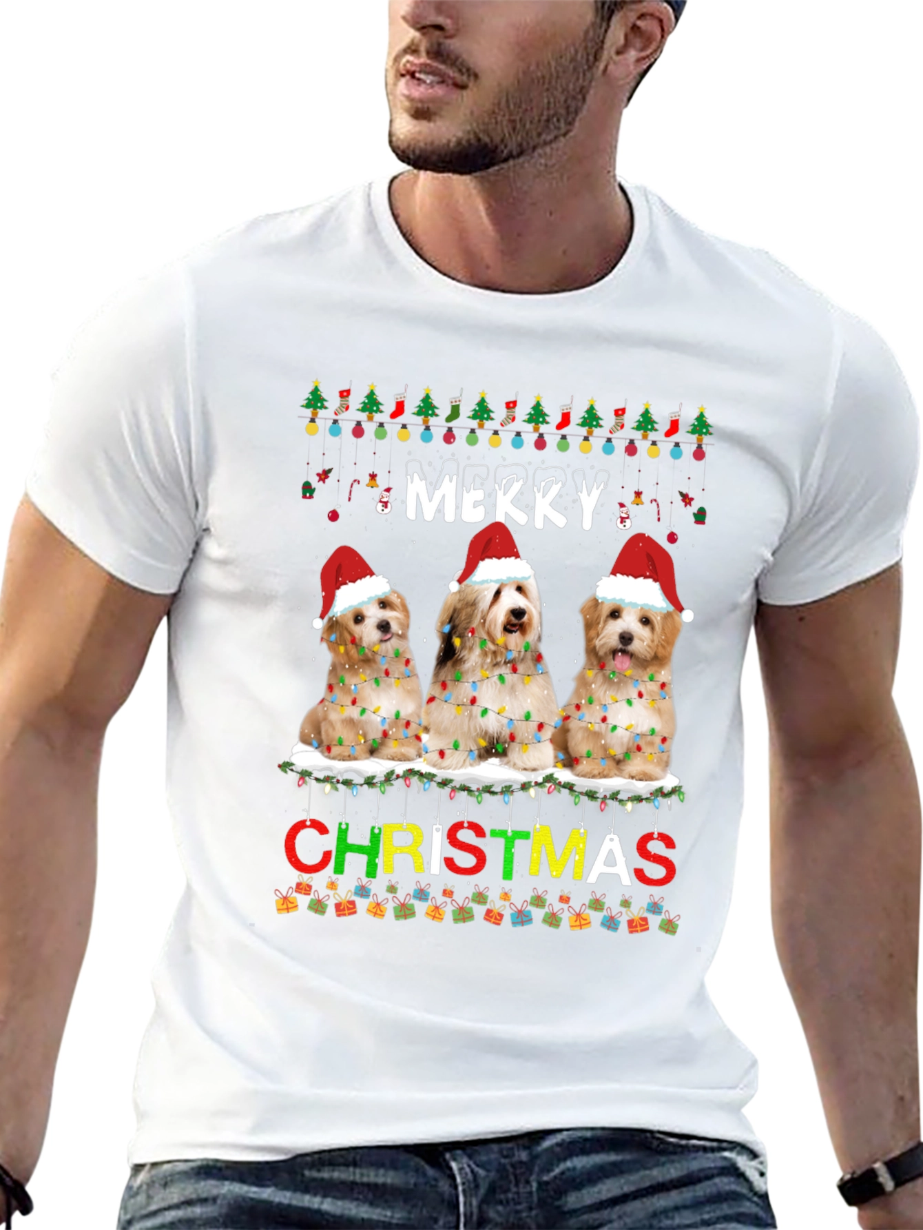 Merry Christmas Dogs Unisex T-Shirt
