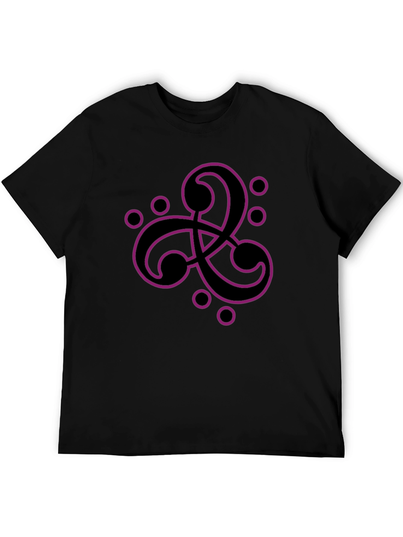 Black T-Shirt with Purple Celtic Design