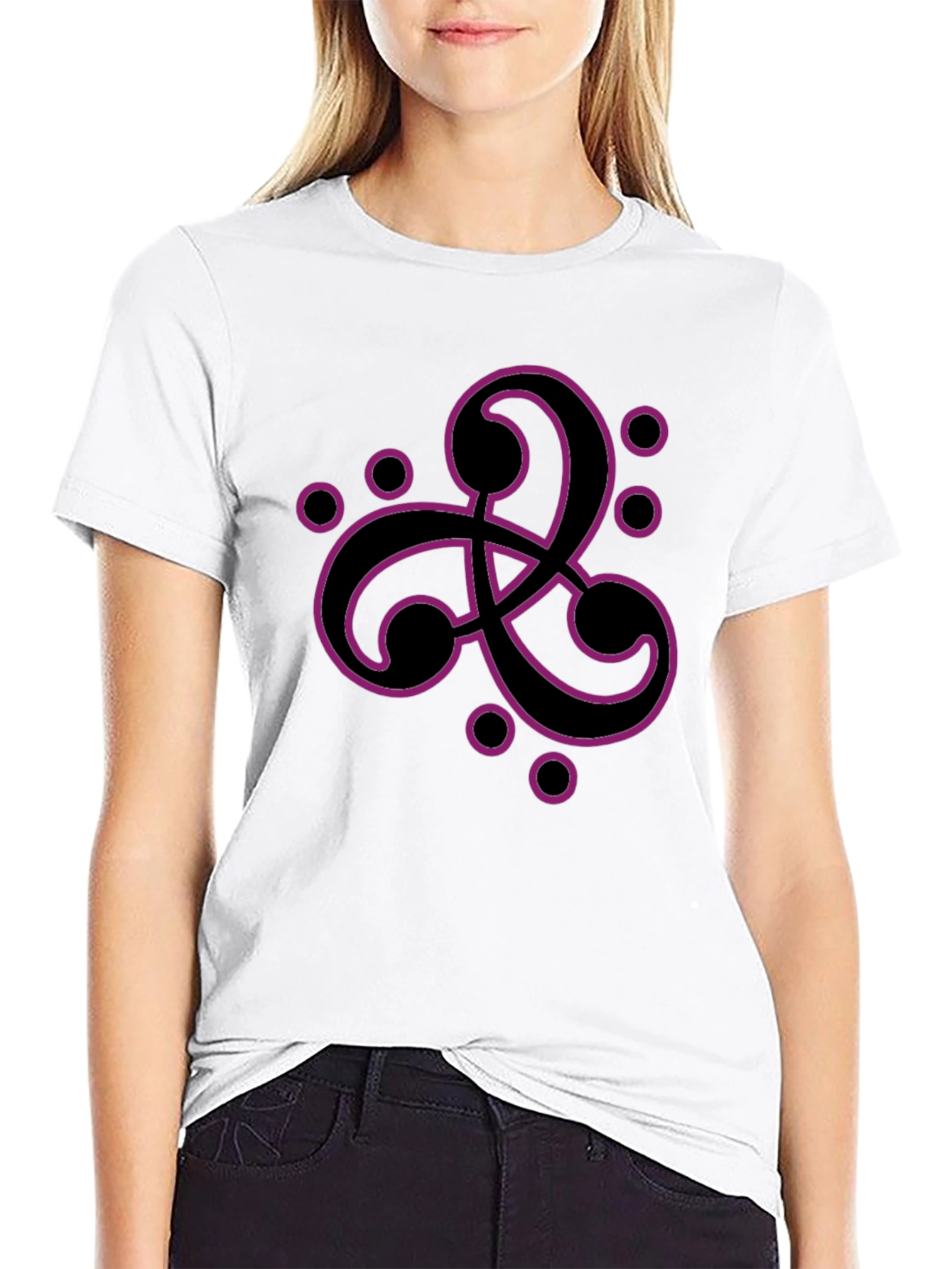 Black T-Shirt with Purple Celtic Design