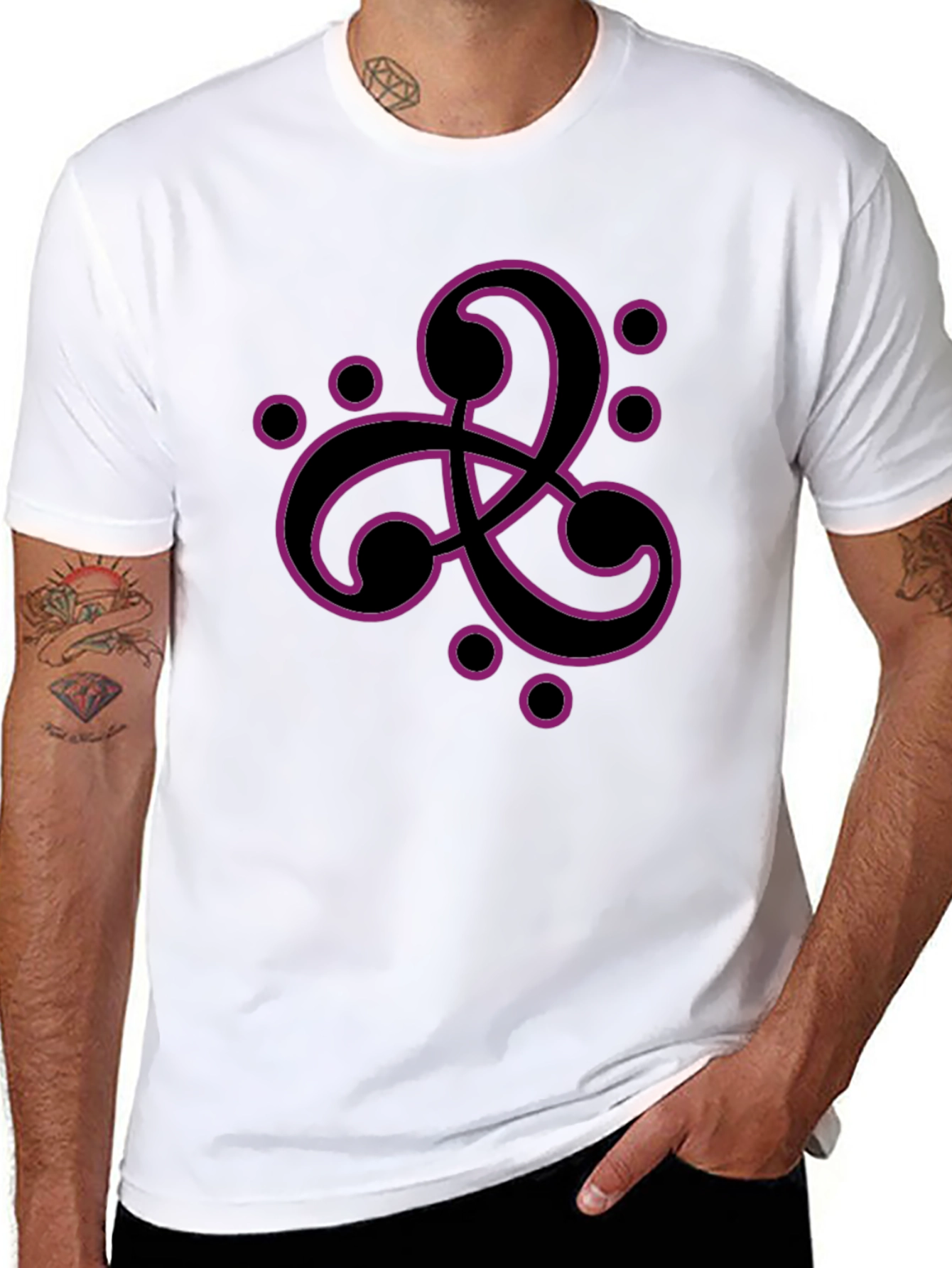 Black T-Shirt with Purple Celtic Design