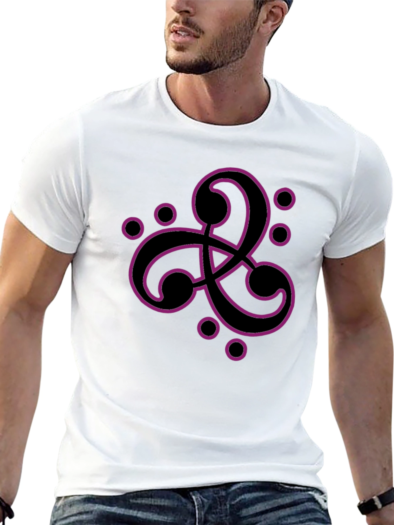 Black T-Shirt with Purple Celtic Design