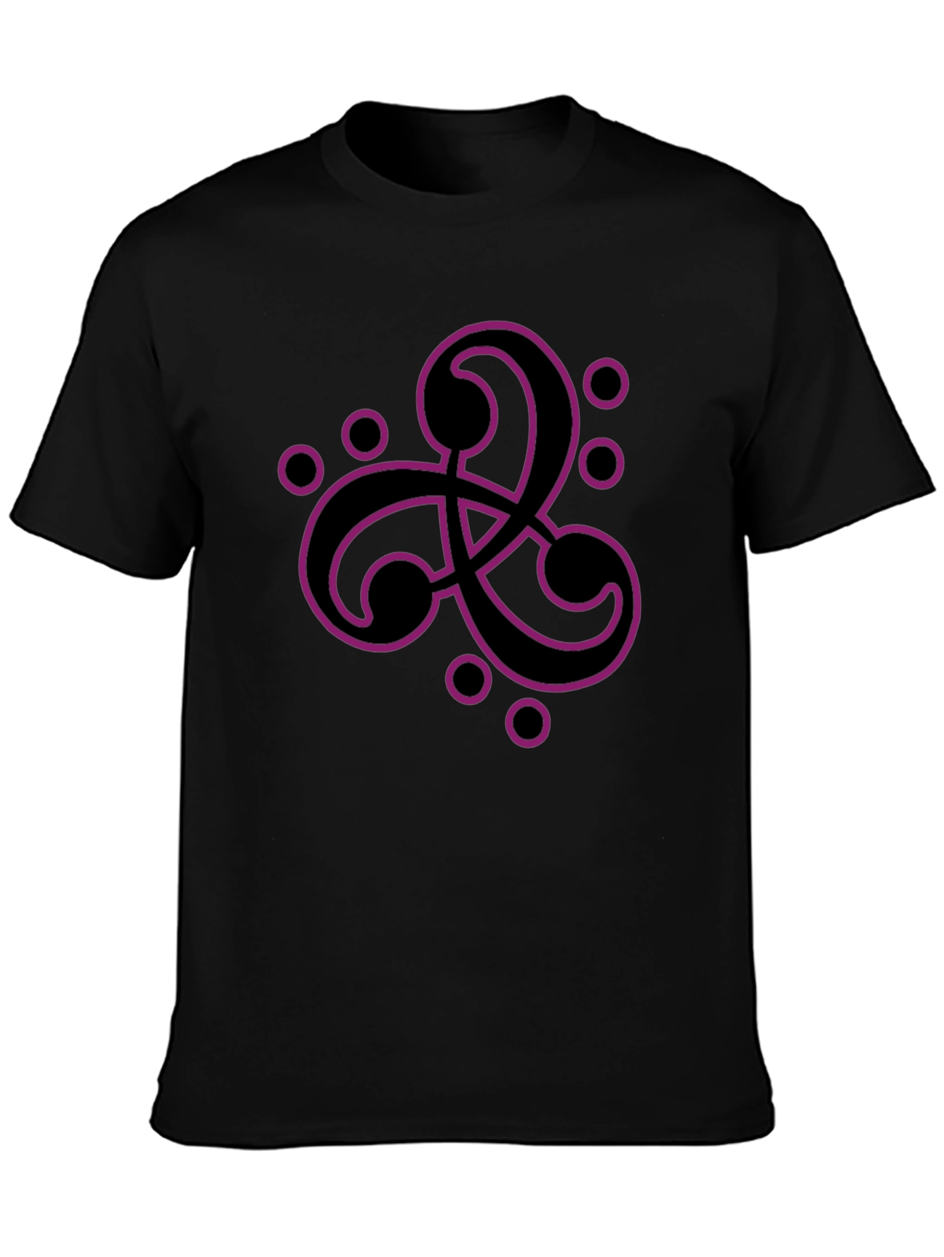 Black T-Shirt with Purple Celtic Design