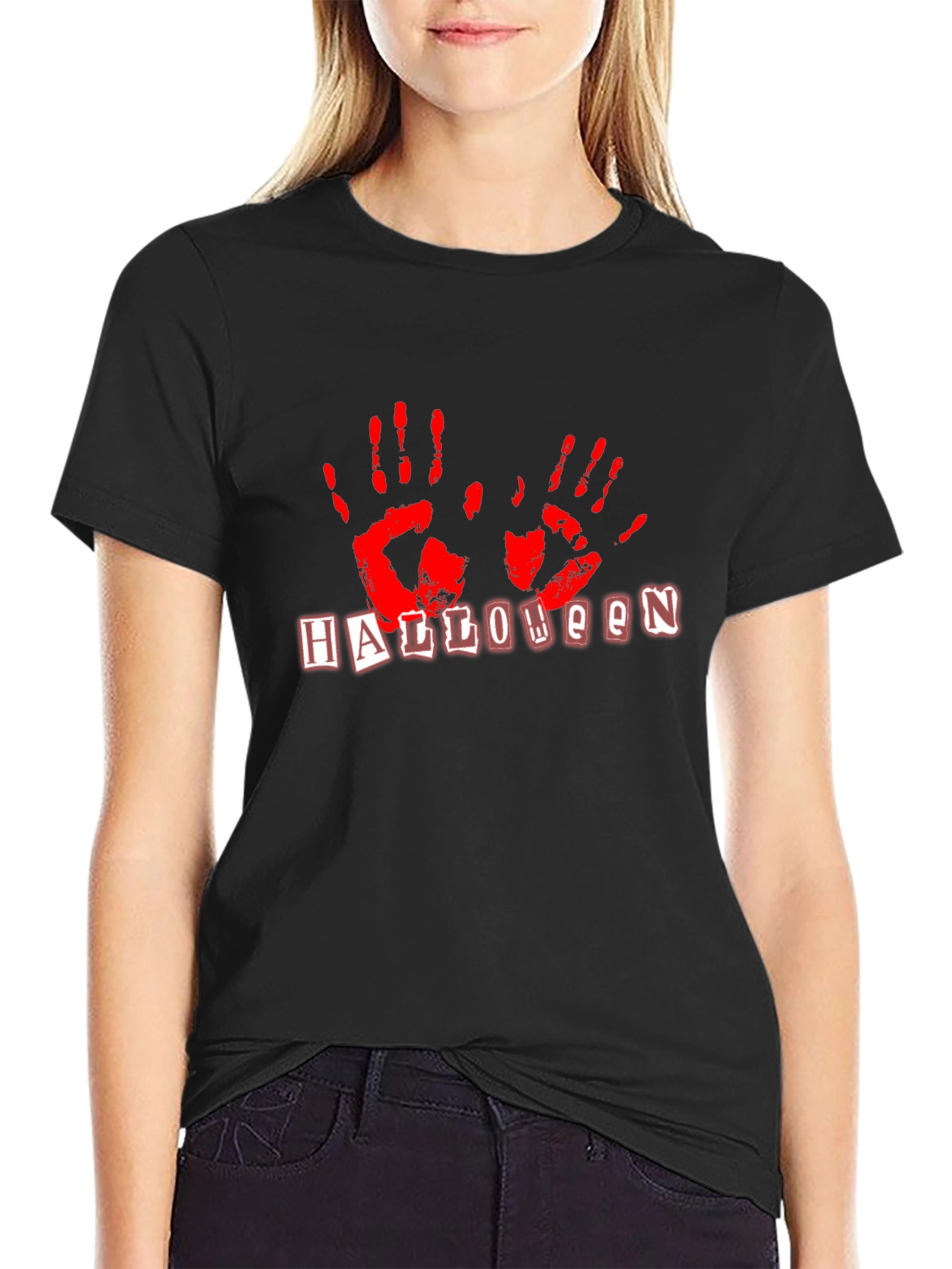 Halloween Handprint T-Shirt - Spooky Season Apparel