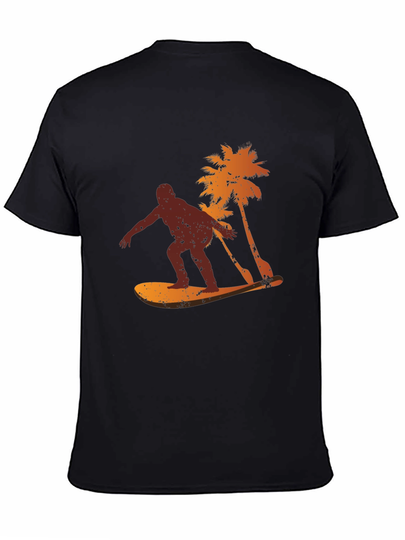 Surfer Silhouette Graphic Tee - Black T-Shirt