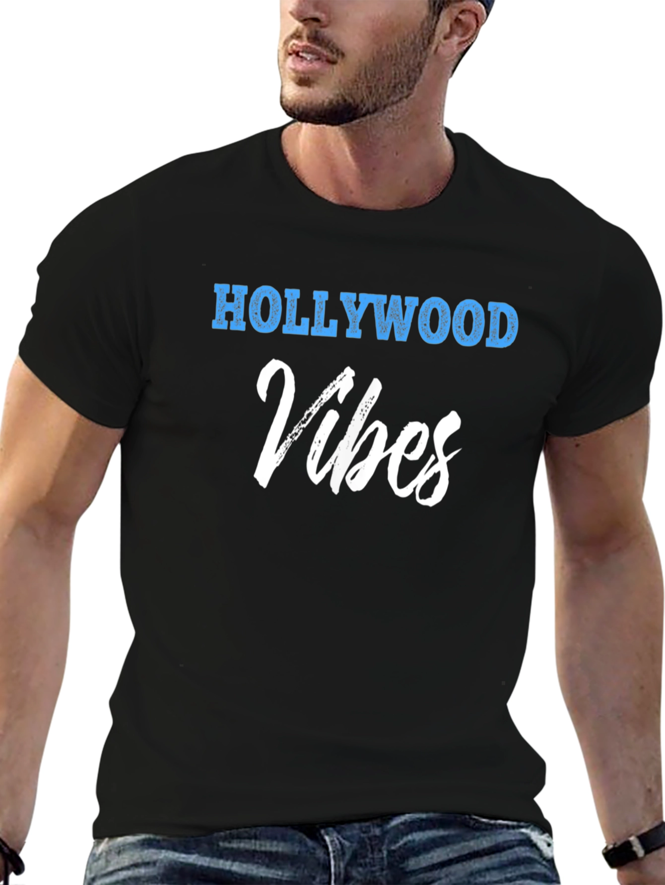 Hollywood Vibes Black Graphic Tee