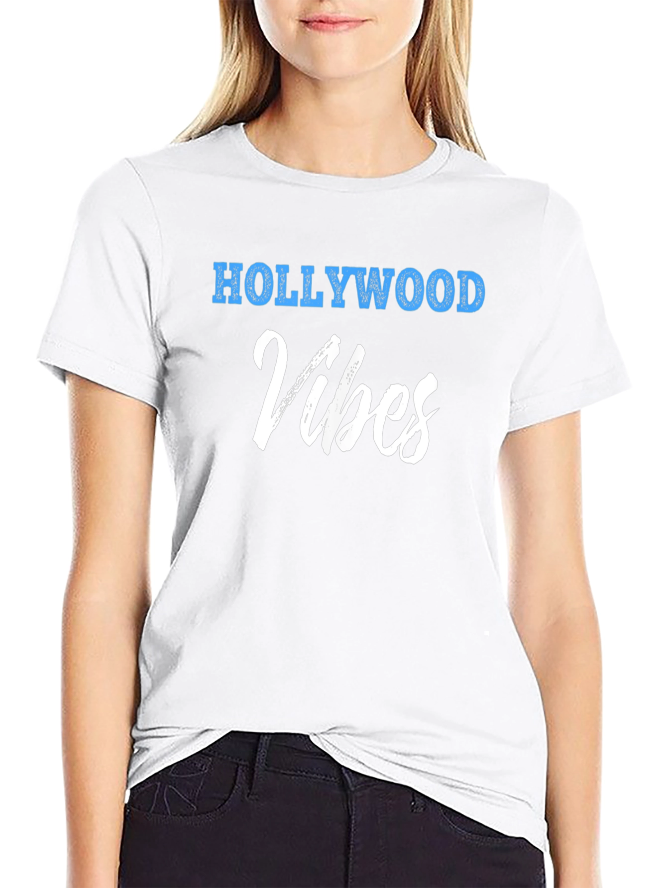 Hollywood Vibes Black Graphic Tee