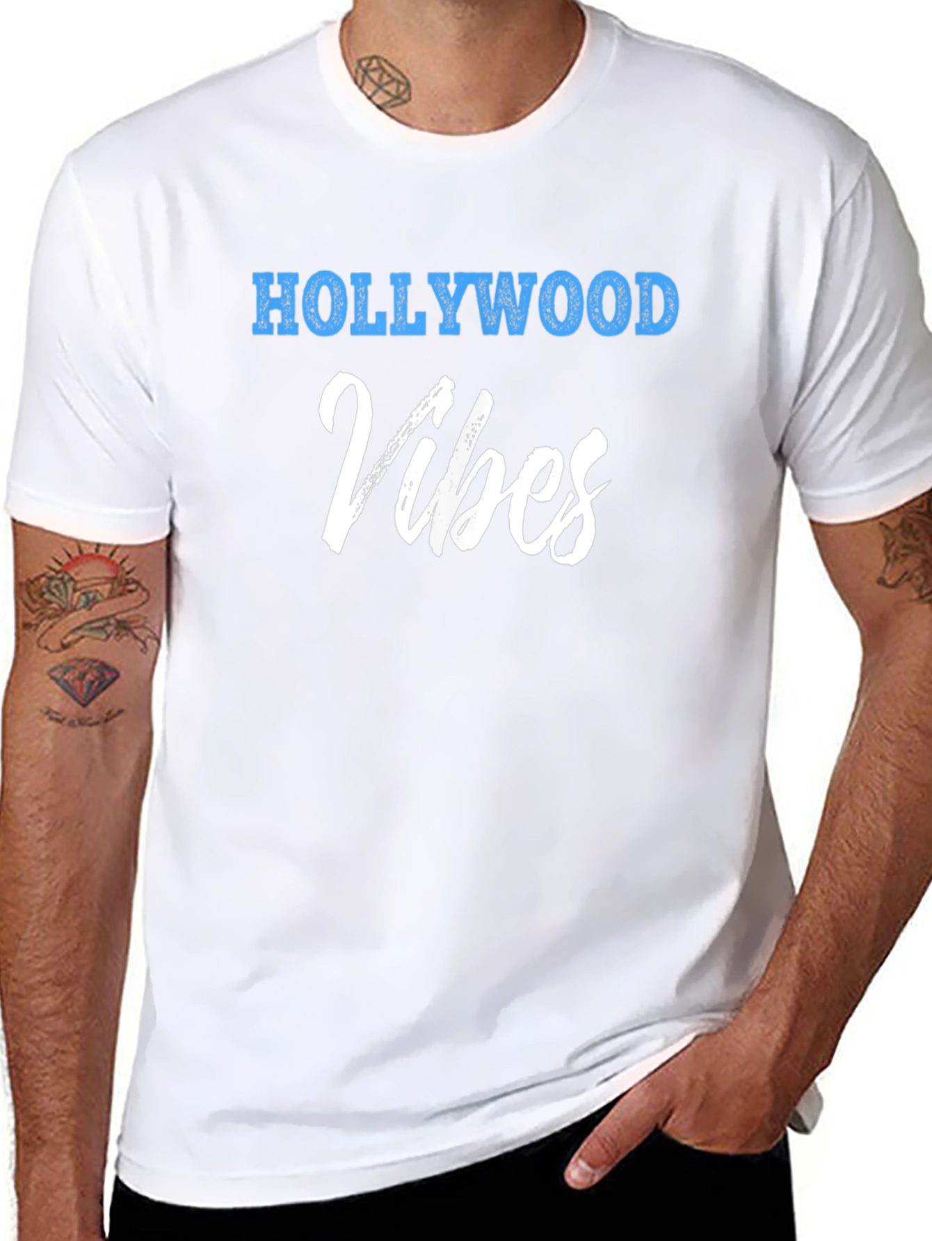 Hollywood Vibes Black Graphic Tee