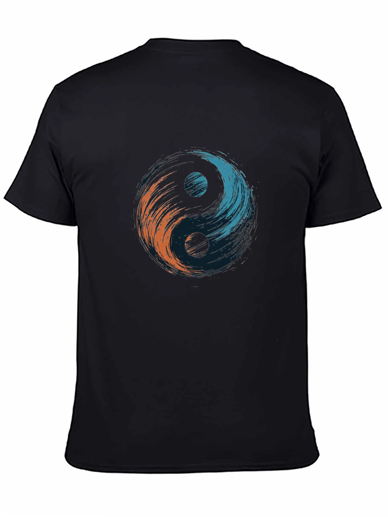 Yin Yang Brushstroke Tee - Black