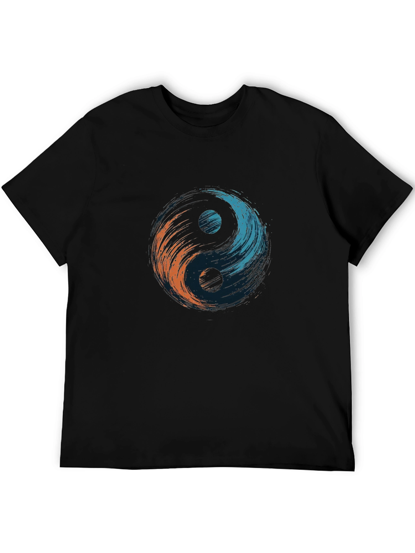 Yin Yang Brushstroke Tee - Black