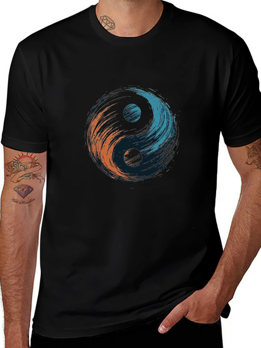 Yin Yang Brushstroke Tee - Black