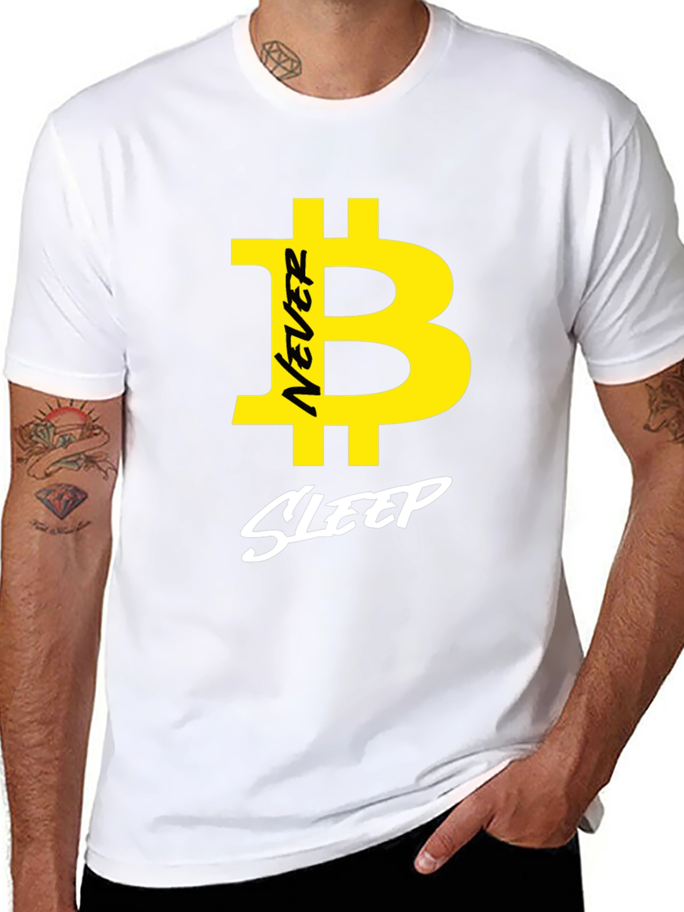Never Sleep Bitcoin Graphic T-Shirt