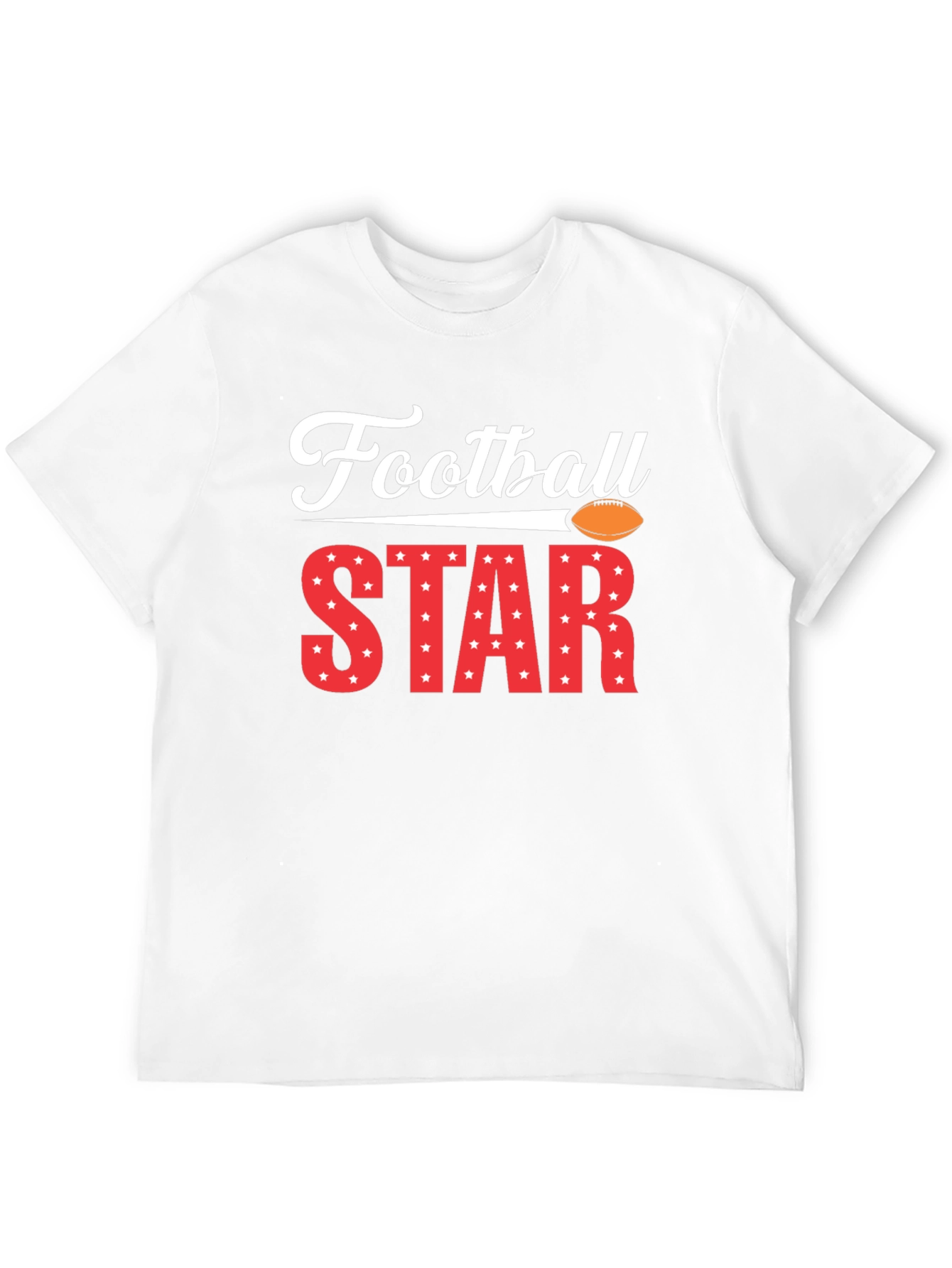 Football Star Graphic Tee - Black Cotton T-Shirt