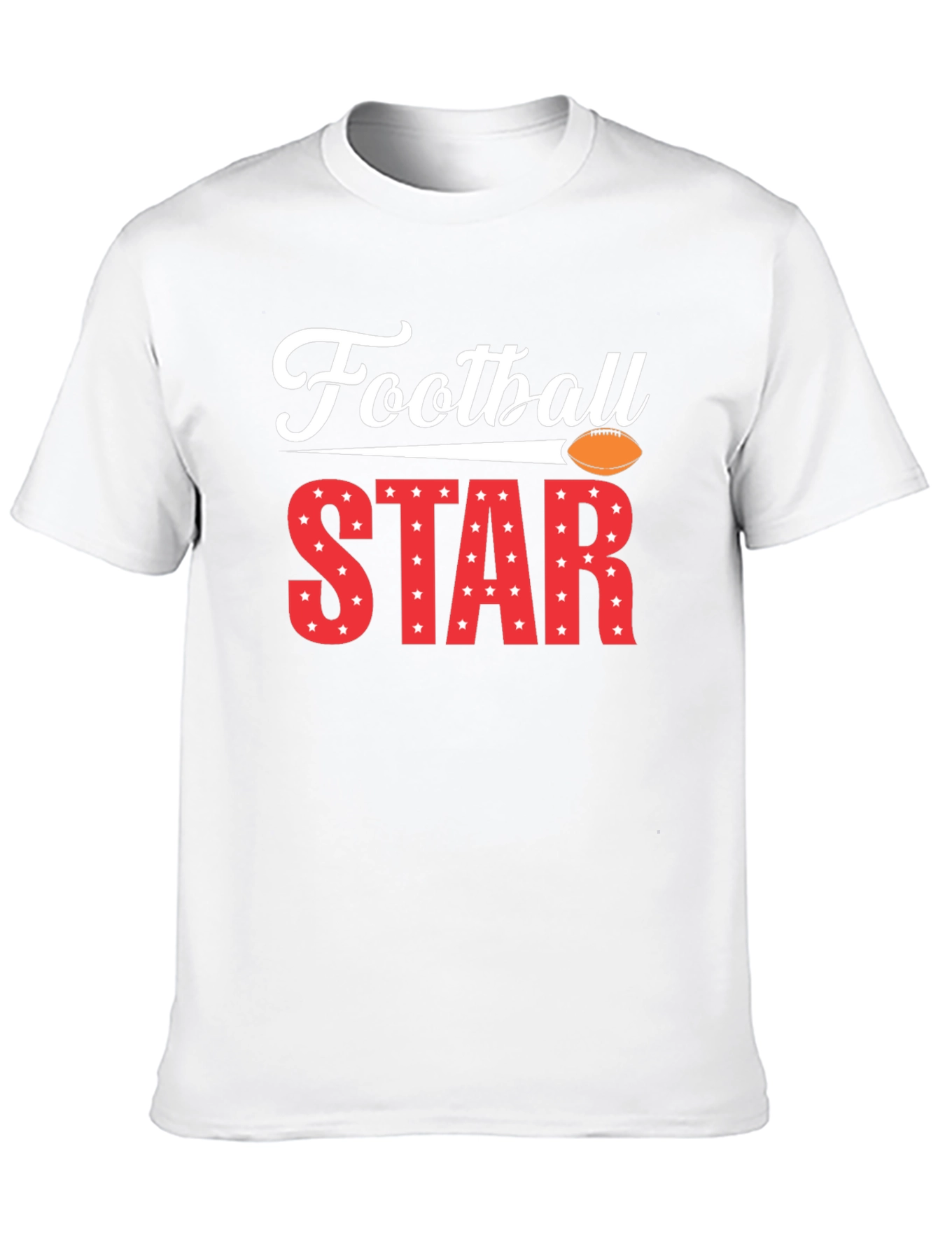 Football Star Graphic Tee - Black Cotton T-Shirt