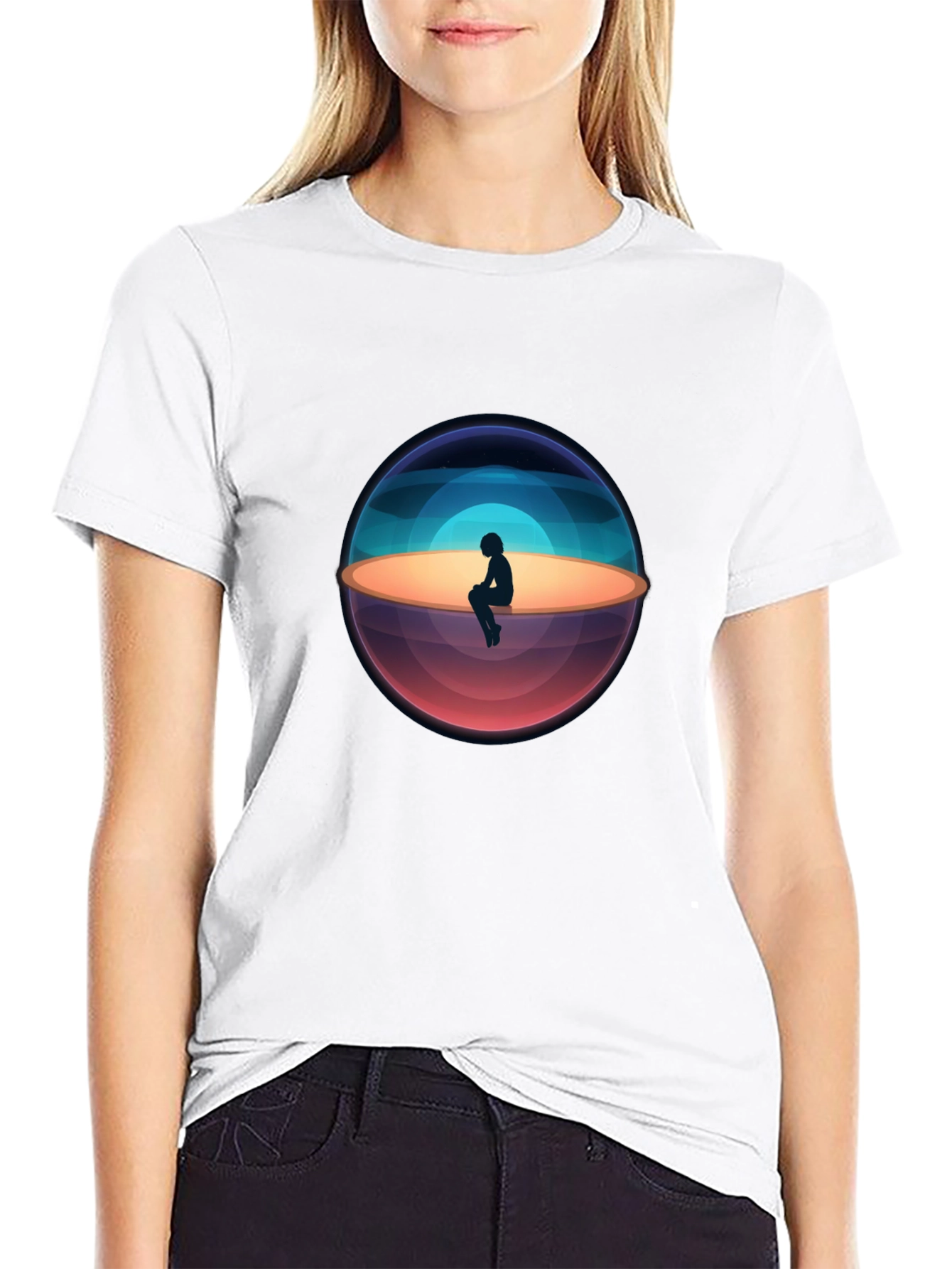 Solitude Graphic Tee - Black Cotton Blend