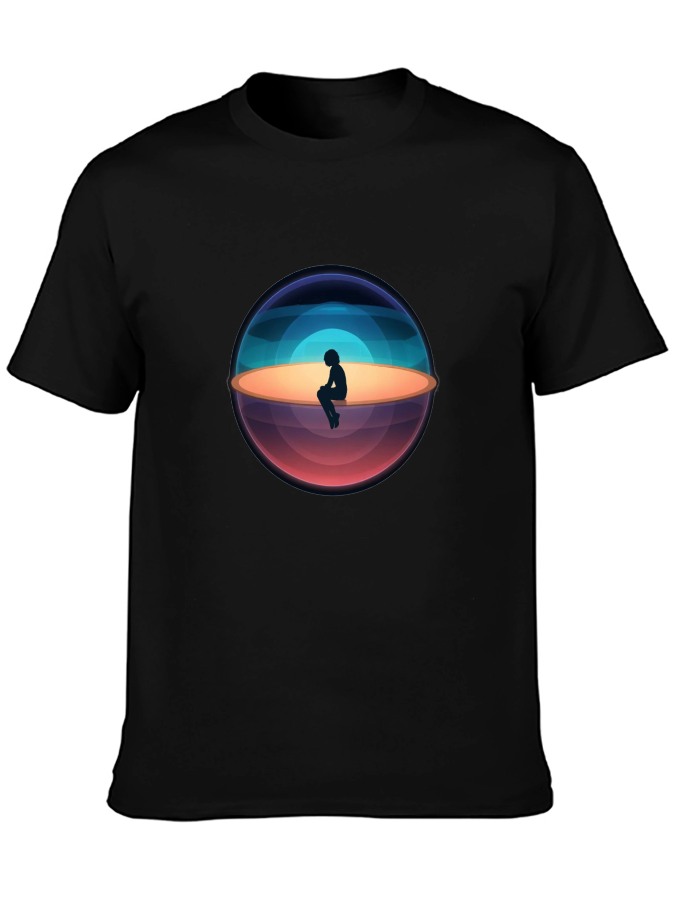 Solitude Graphic Tee - Black Cotton Blend