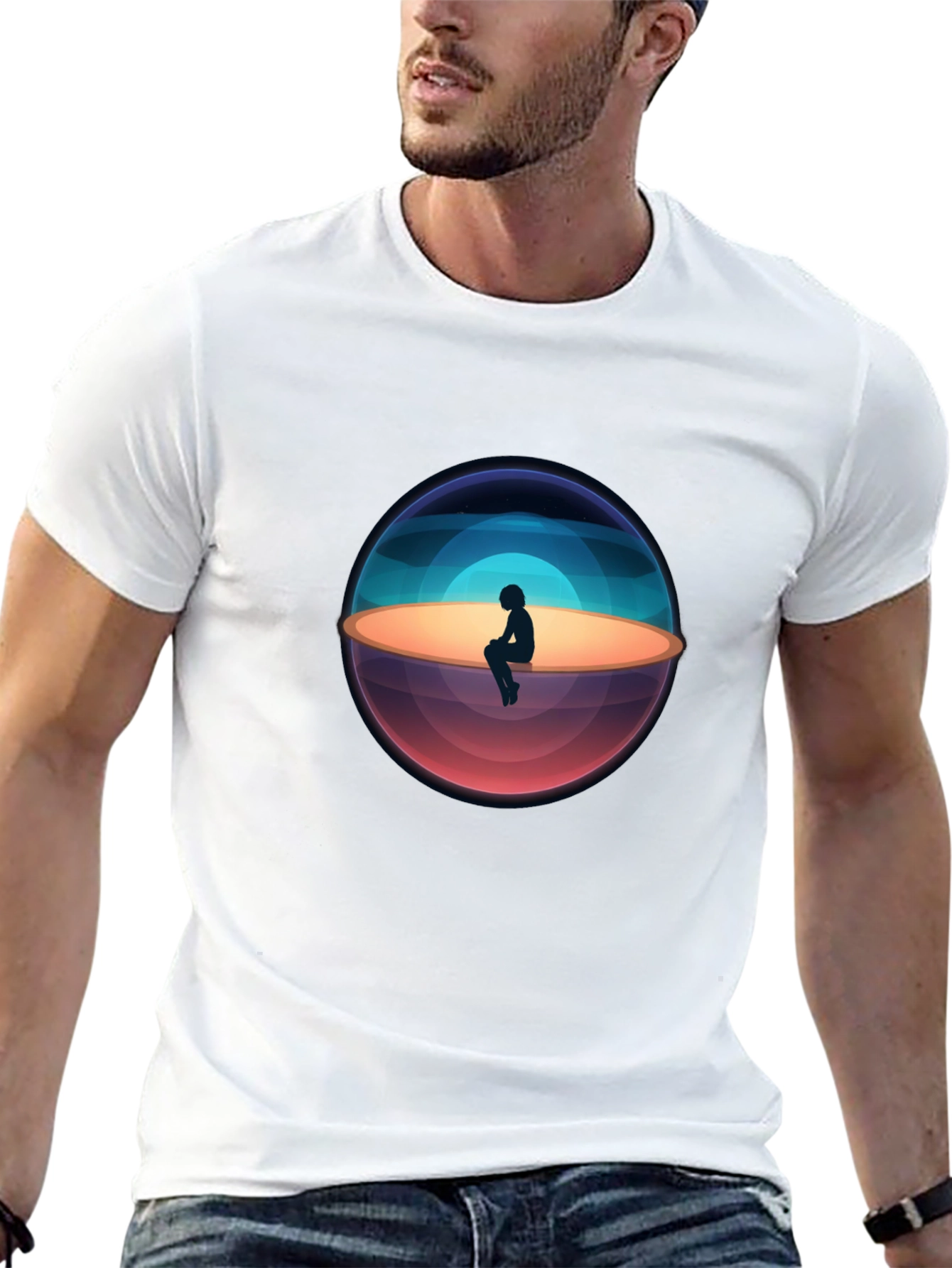 Solitude Graphic Tee - Black Cotton Blend