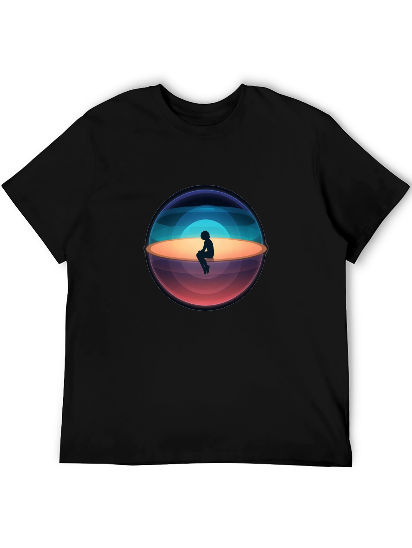 Solitude Graphic Tee - Black Cotton Blend