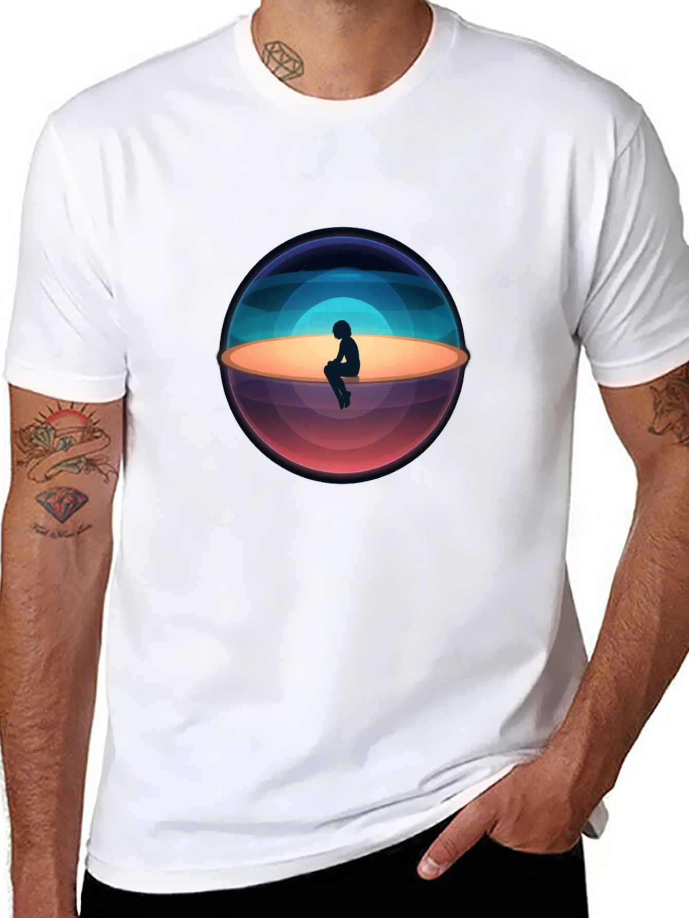 Solitude Graphic Tee - Black Cotton Blend