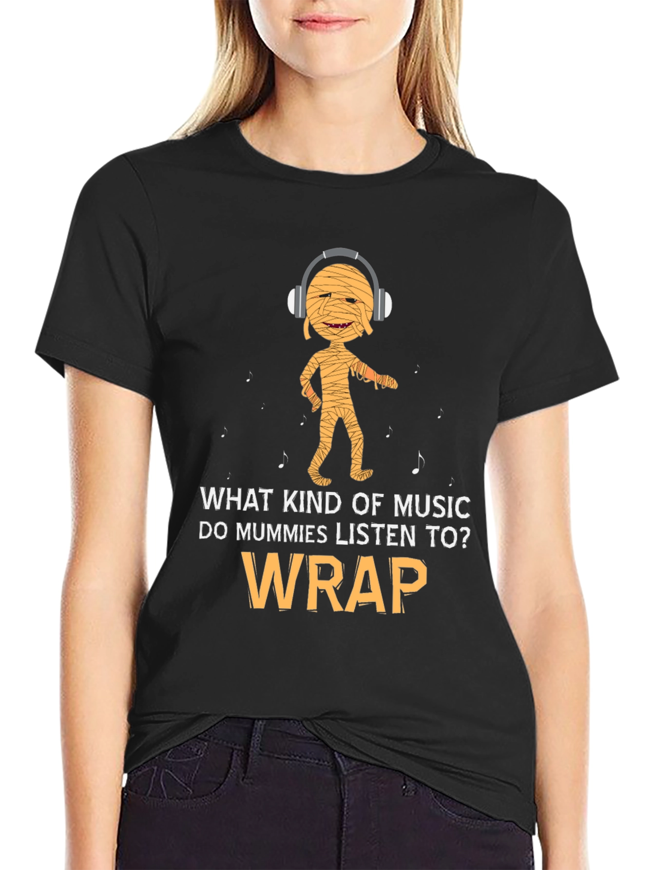 Mummy Wrap Music T-Shirt Halloween Funny Gift