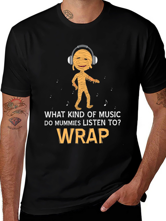 Mummy Wrap Music T-Shirt Halloween Funny Gift