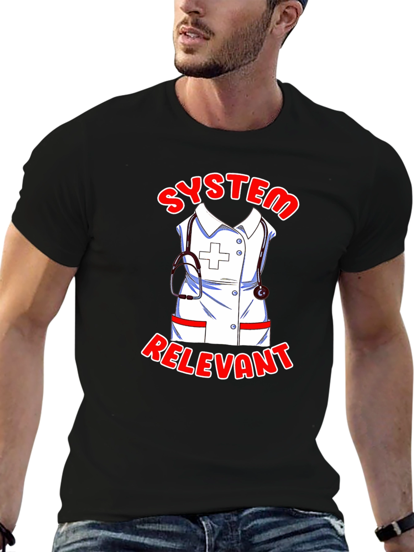 System Relevant Nurse T-Shirt - Black