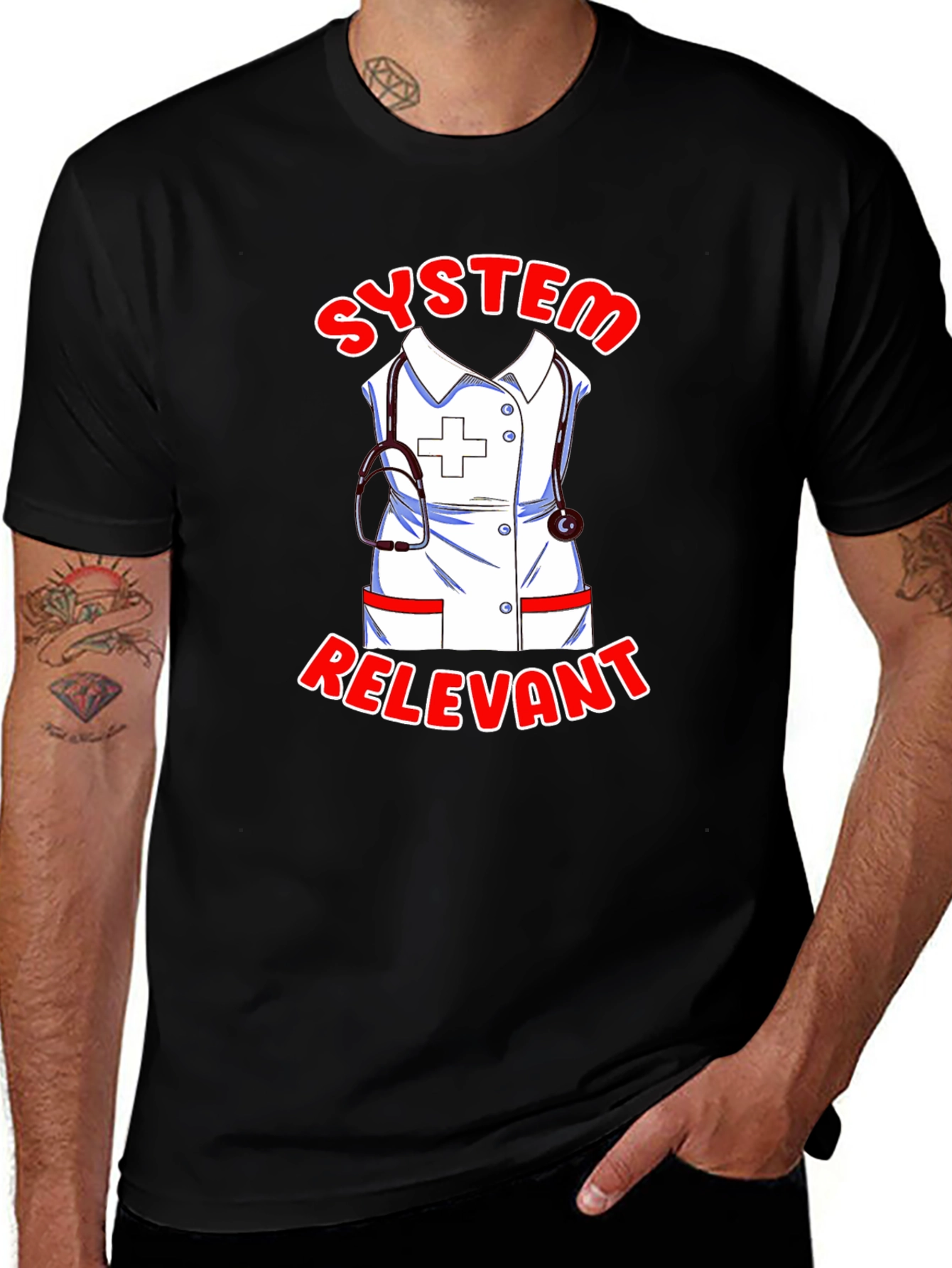 System Relevant Nurse T-Shirt - Black