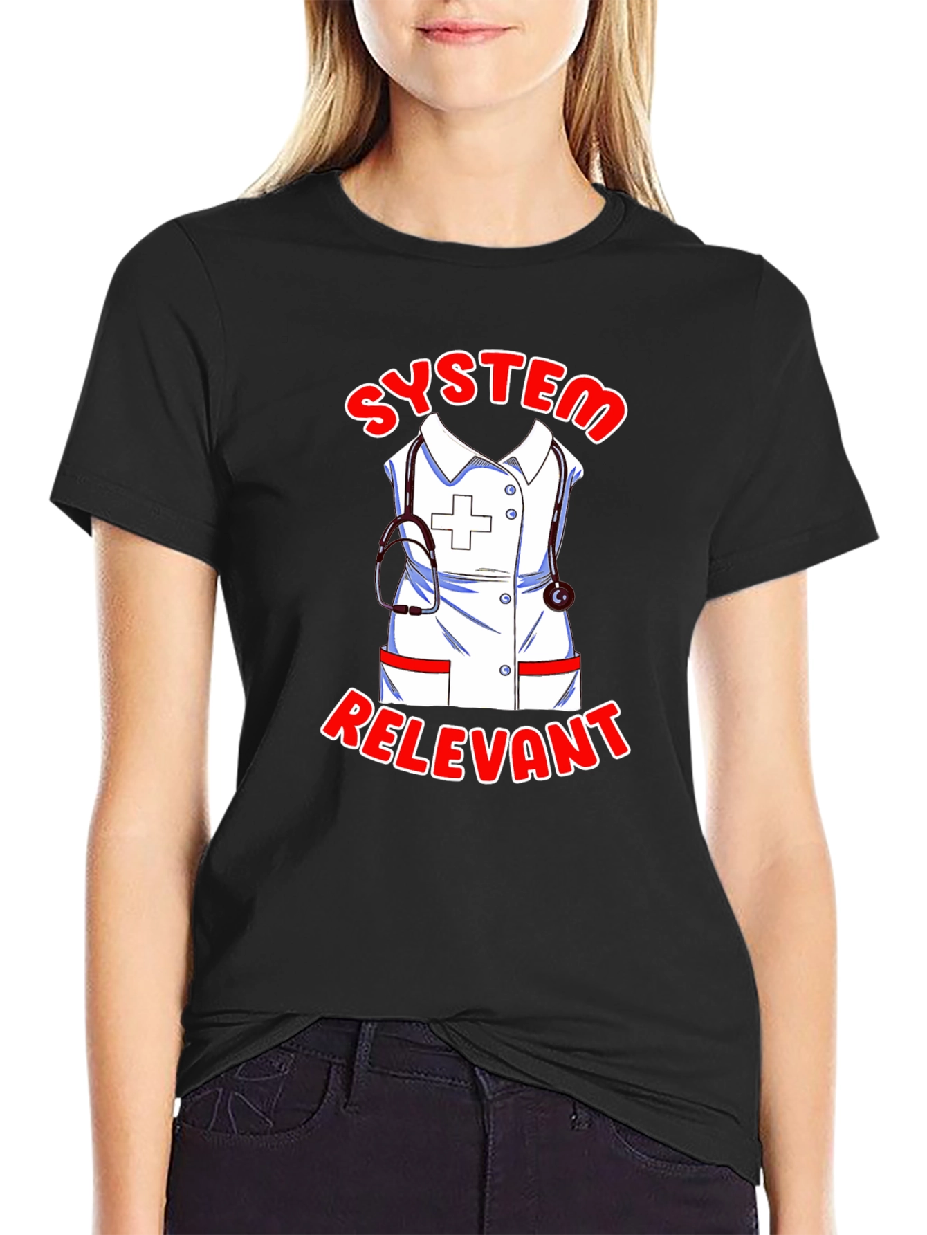 System Relevant Nurse T-Shirt - Black