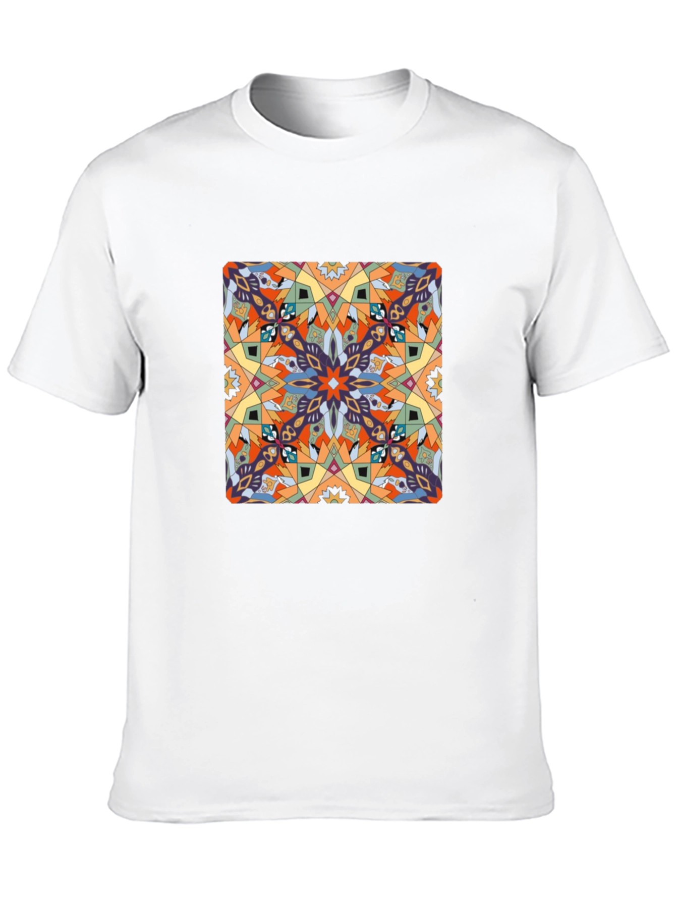 Abstract Pattern Graphic Print Tee - Black
