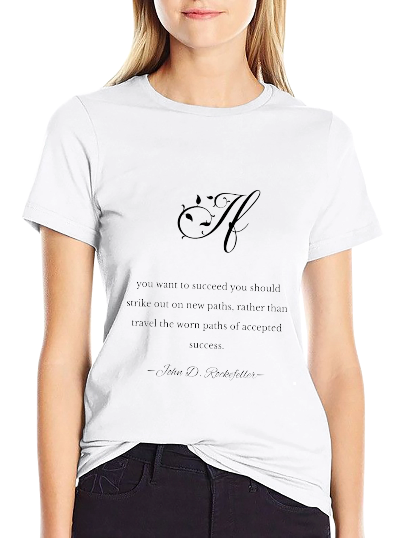 Inspirational Quote Graphic Tee - Black