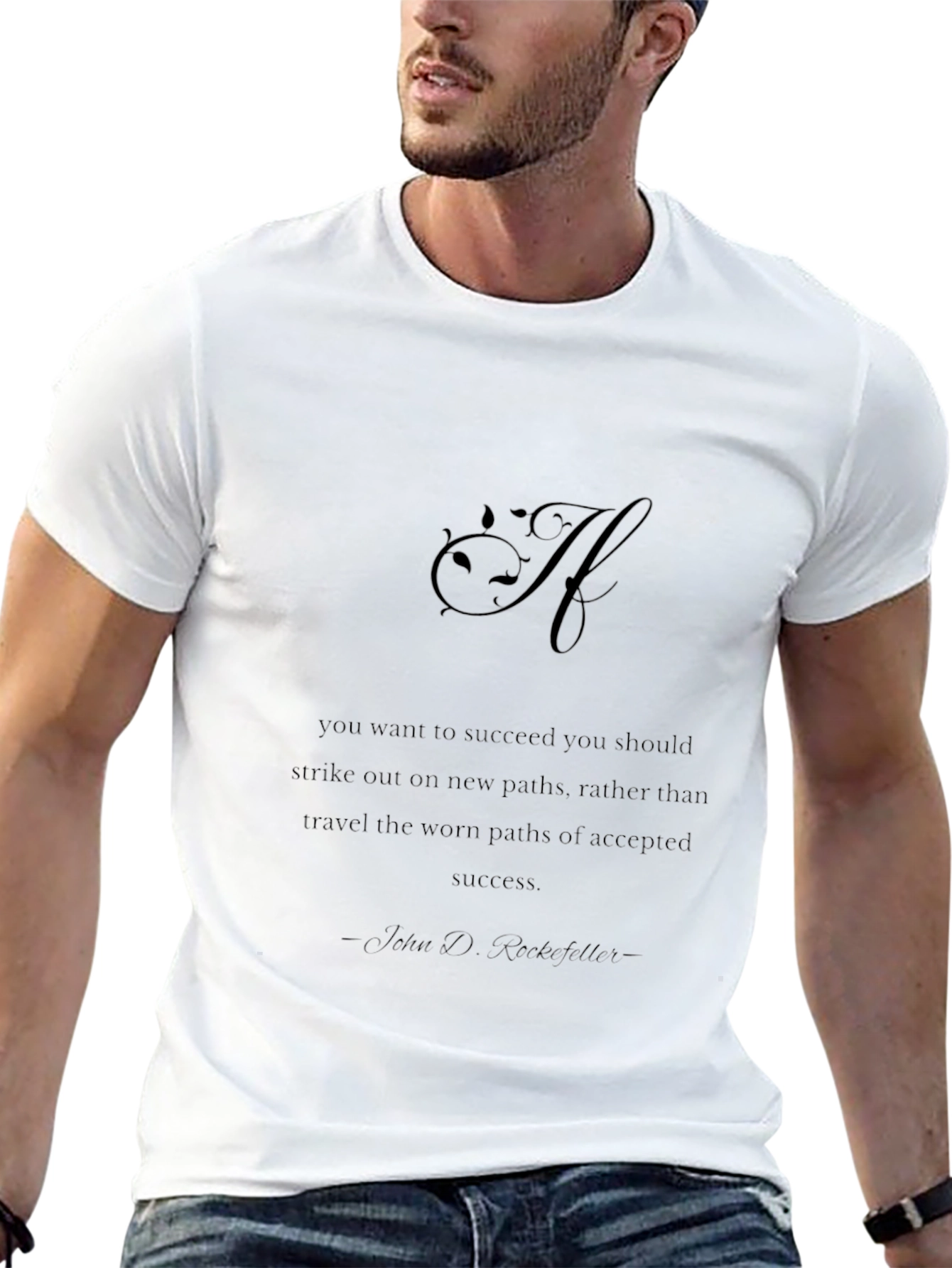 Inspirational Quote Graphic Tee - Black