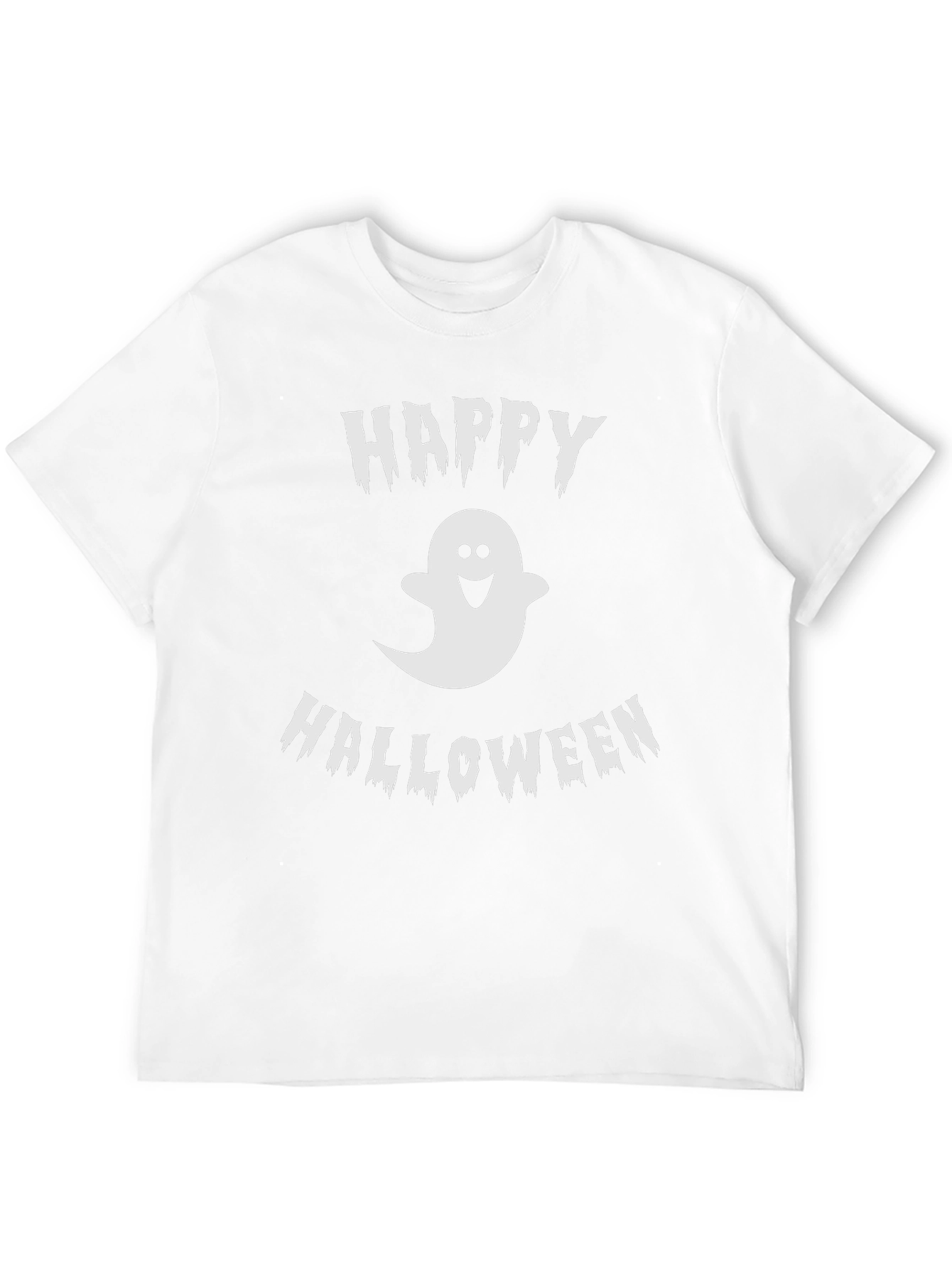 Happy Halloween Ghost Graphic Tee - Black