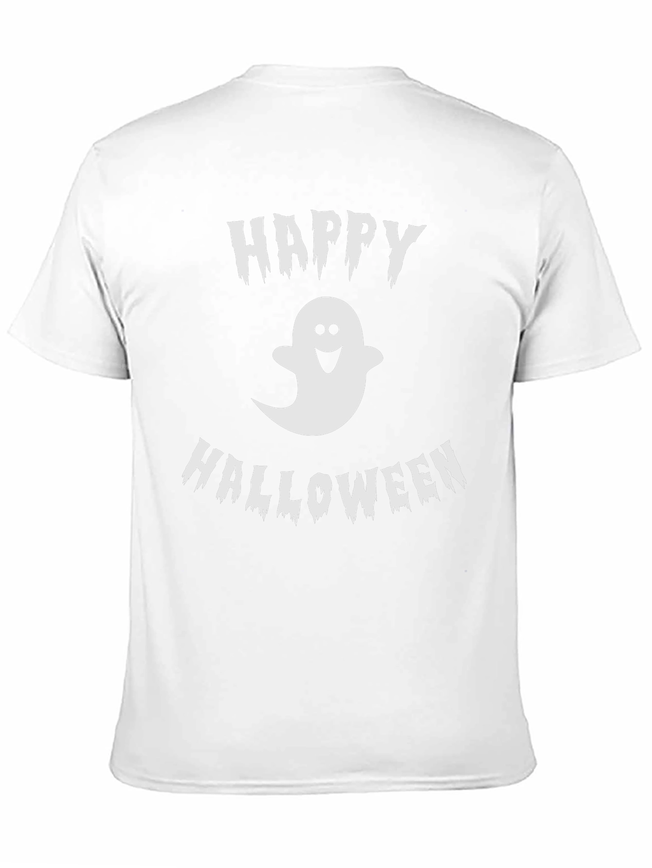 Happy Halloween Ghost Graphic Tee - Black
