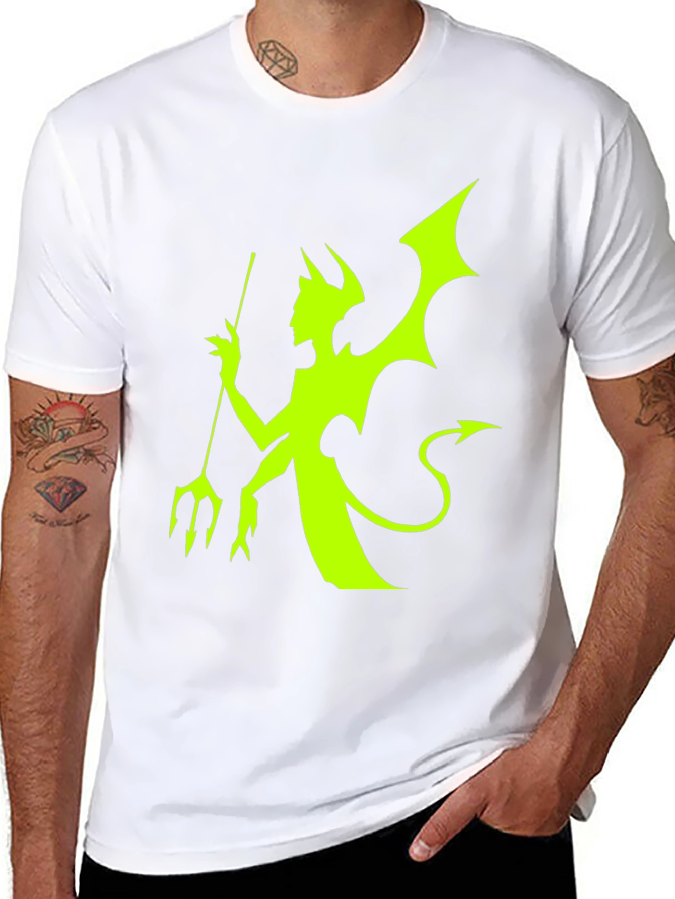 Neon Devil Graphic Black T-Shirt