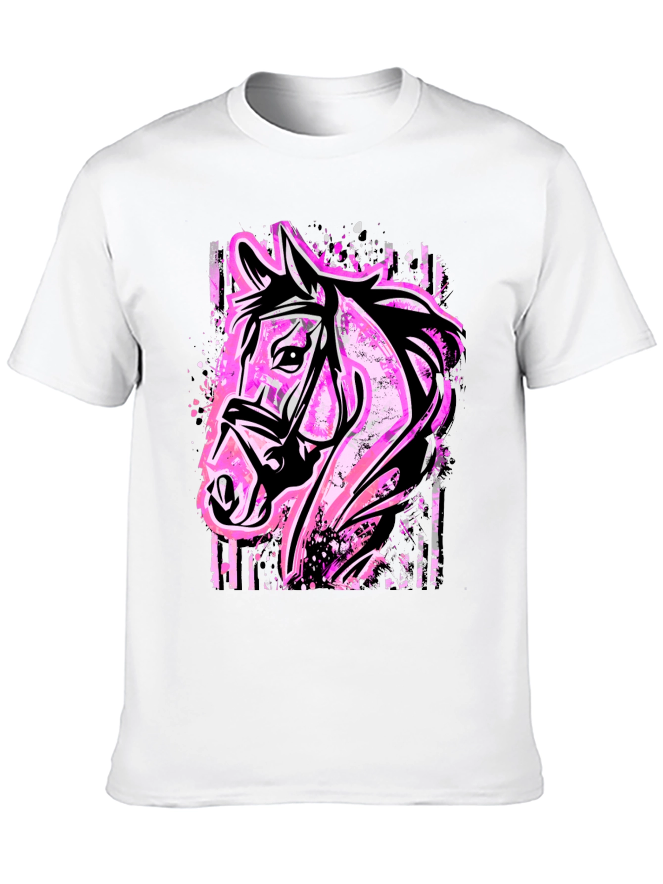 Horse Graphic Tee - Bold Pink Equestrian Style