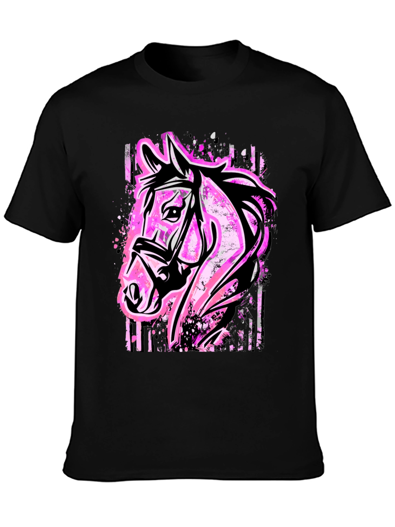 Horse Graphic Tee - Bold Pink Equestrian Style