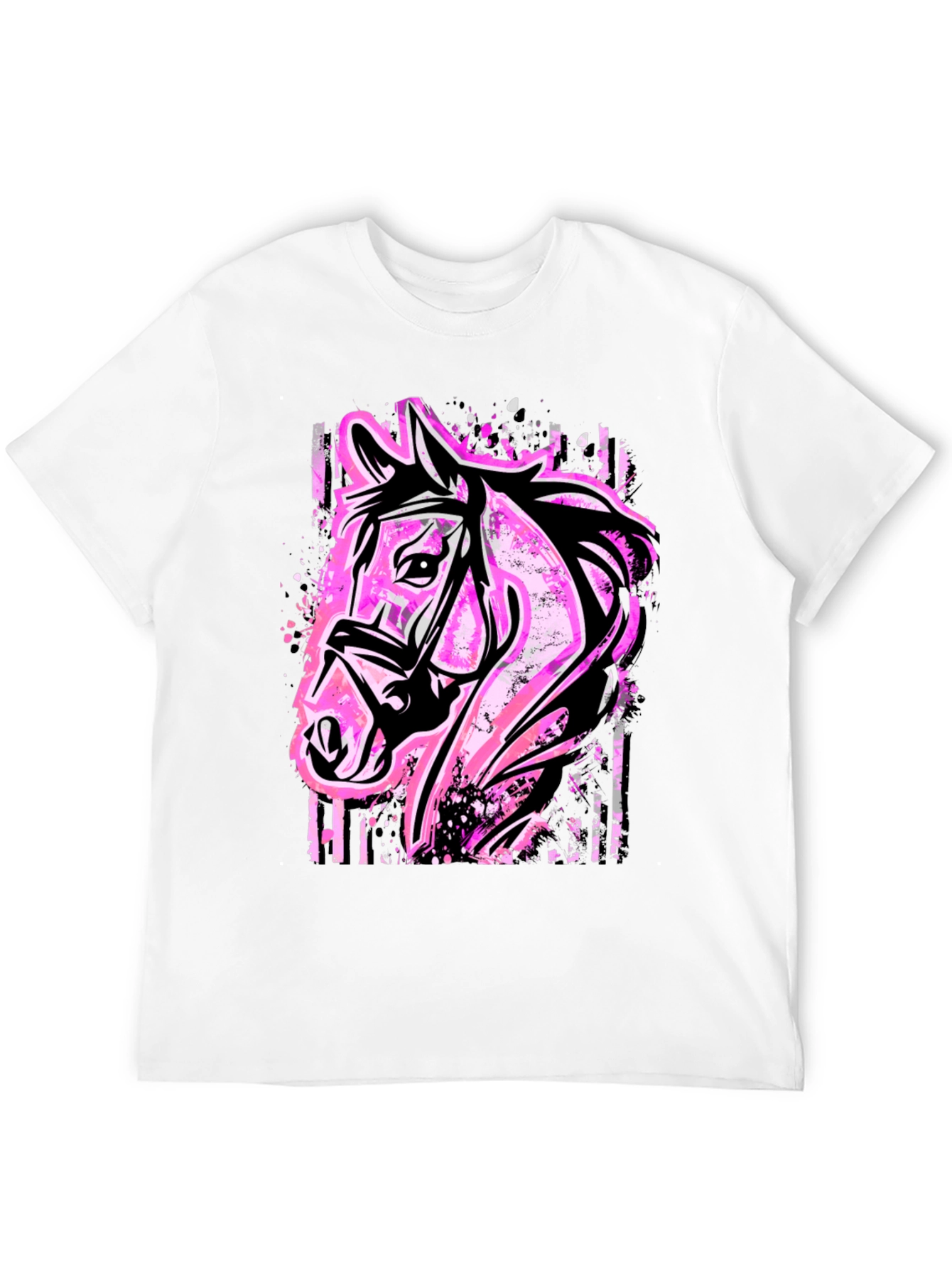 Horse Graphic Tee - Bold Pink Equestrian Style