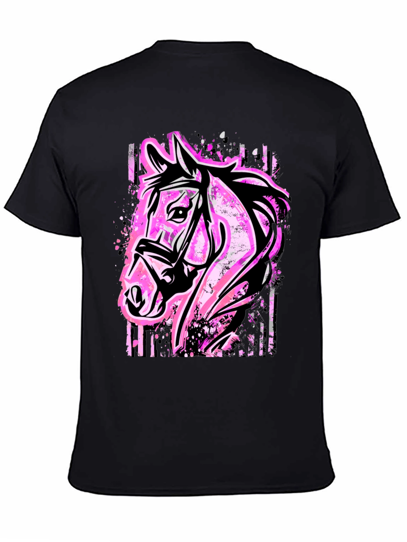 Horse Graphic Tee - Bold Pink Equestrian Style