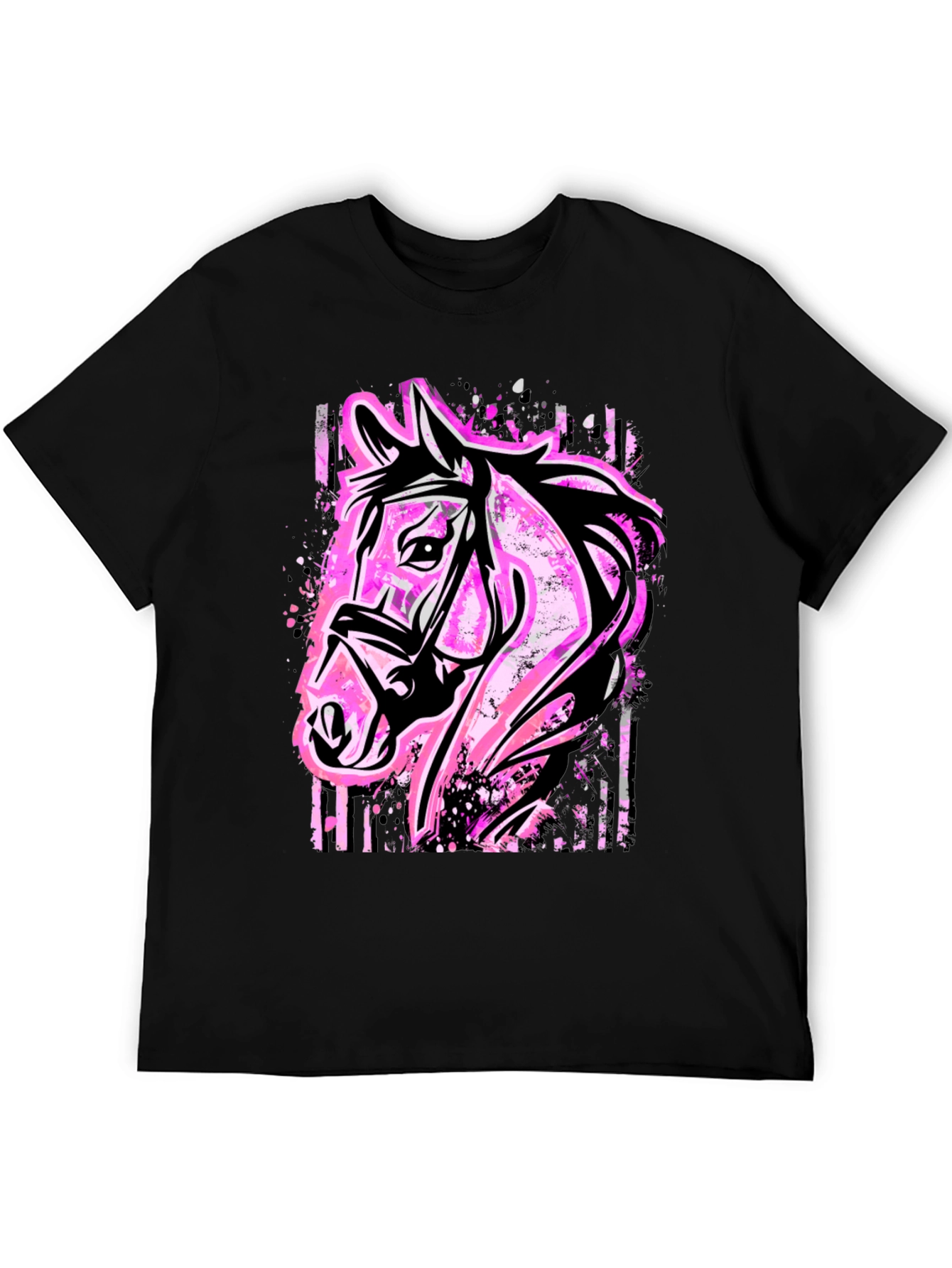 Horse Graphic Tee - Bold Pink Equestrian Style