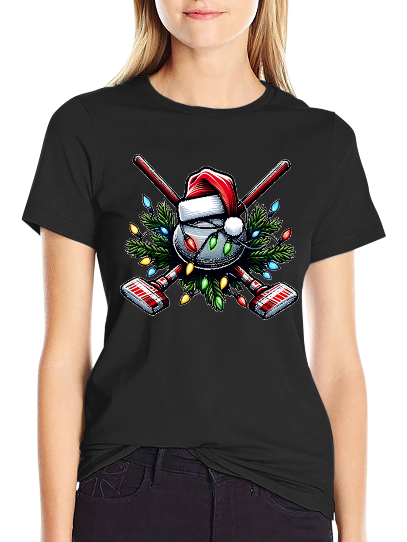 Festive Curling Christmas T-Shirt