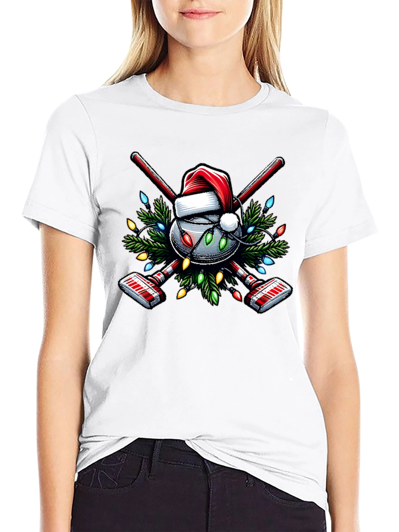 Festive Curling Christmas T-Shirt