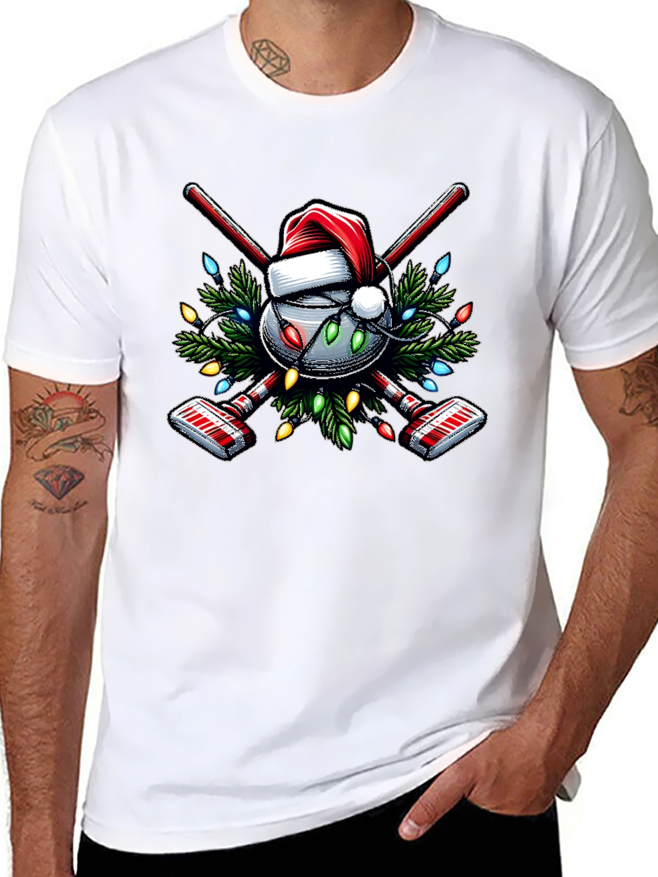 Festive Curling Christmas T-Shirt