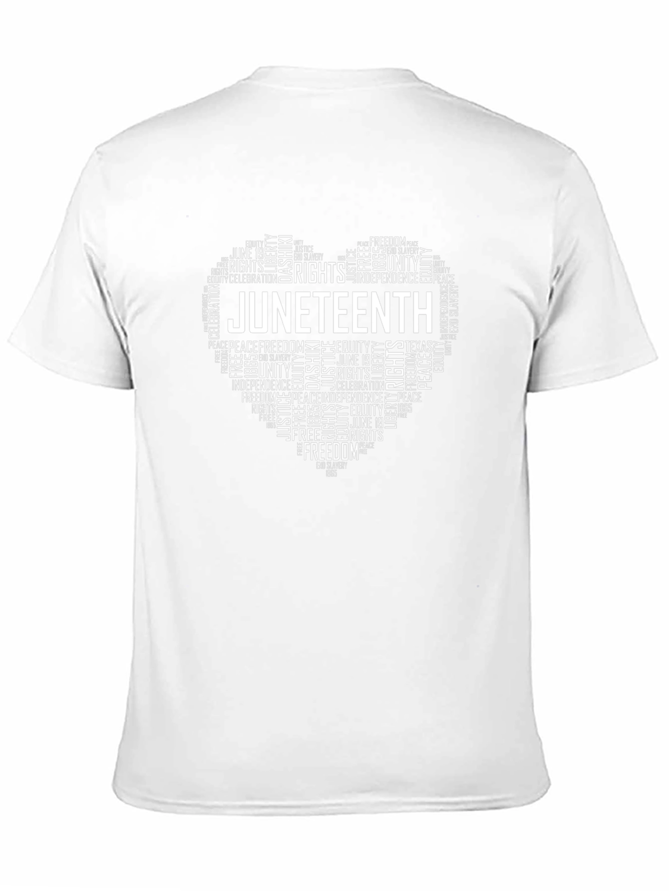 Juneteenth Heart Word Art Graphic T-Shirt