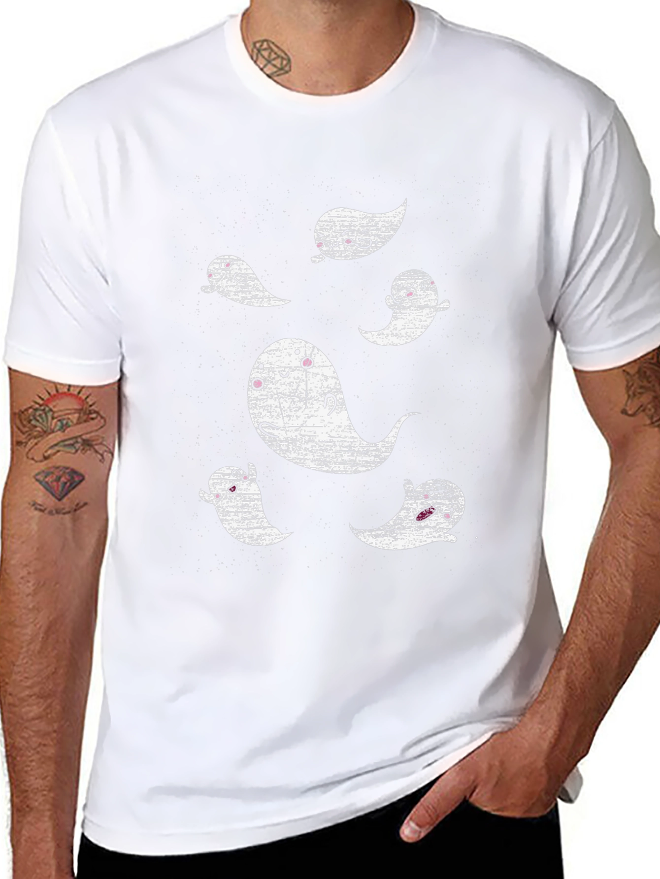 Ghostly Graphic Tee - Spooky Season Style