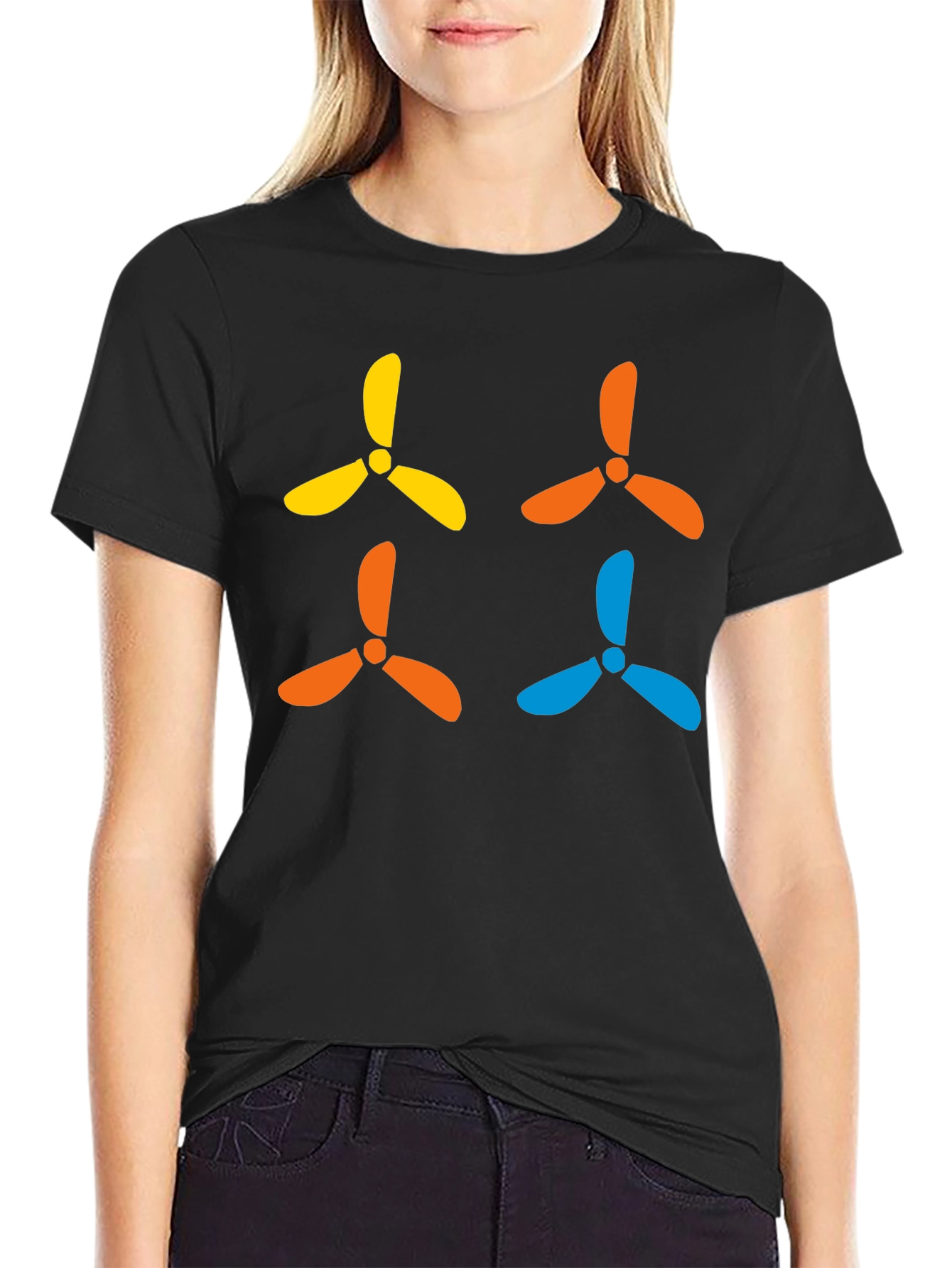 Funky Propeller T-Shirt - Black Cotton Tee