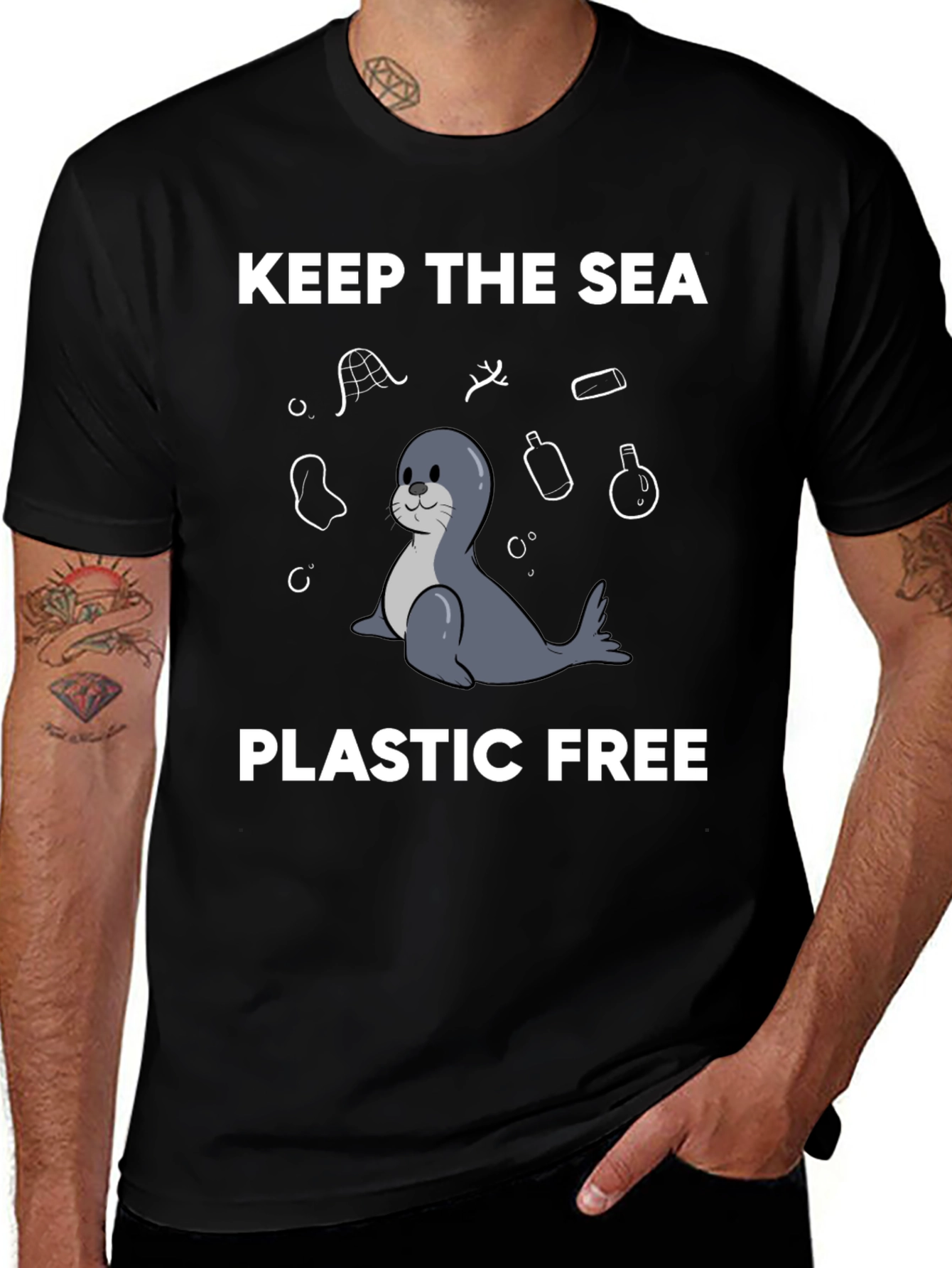 Keep the Sea Plastic Free T-Shirt - Seal Design